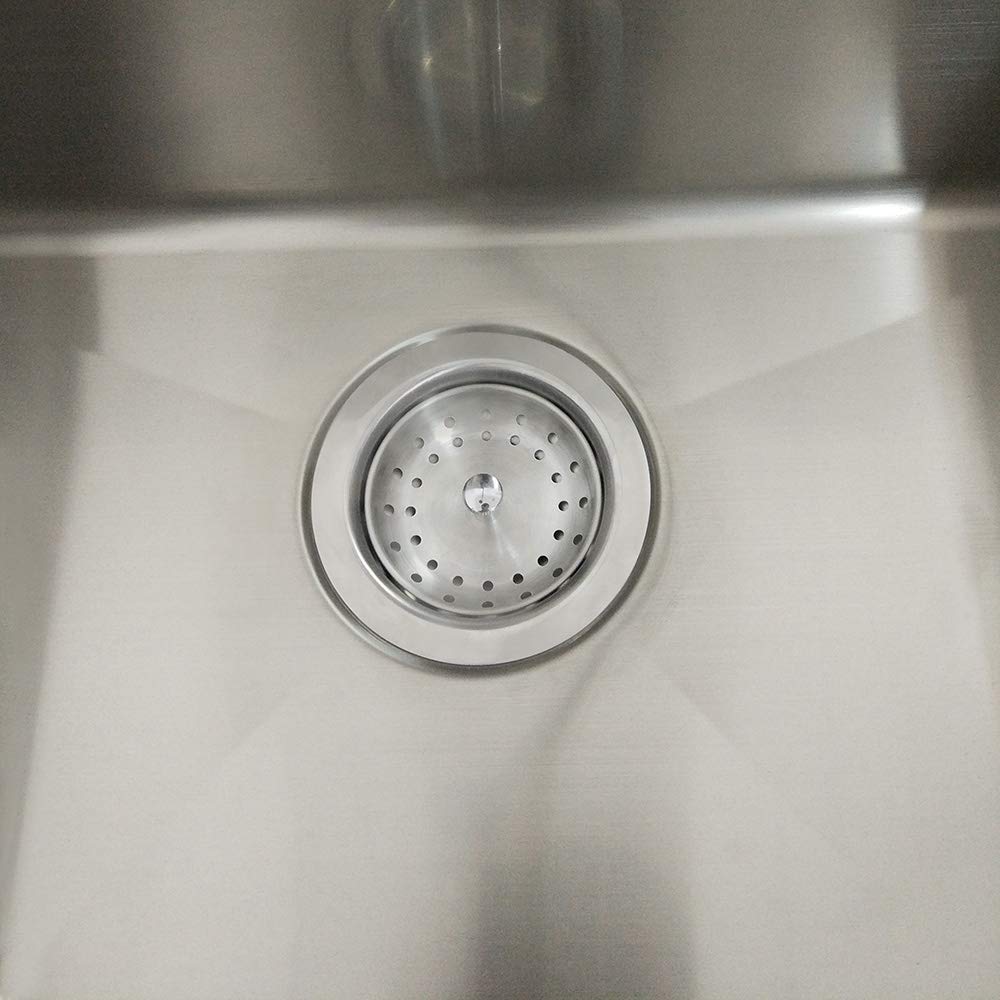 GZILA Kitchen Sink Basket Strainer Stopper  Replacement for 3-1/2 Inch Standard Kitchen Sink Drain  304 Stainless Steel Brushed Nickel  Rubber Stop  Metal Knob