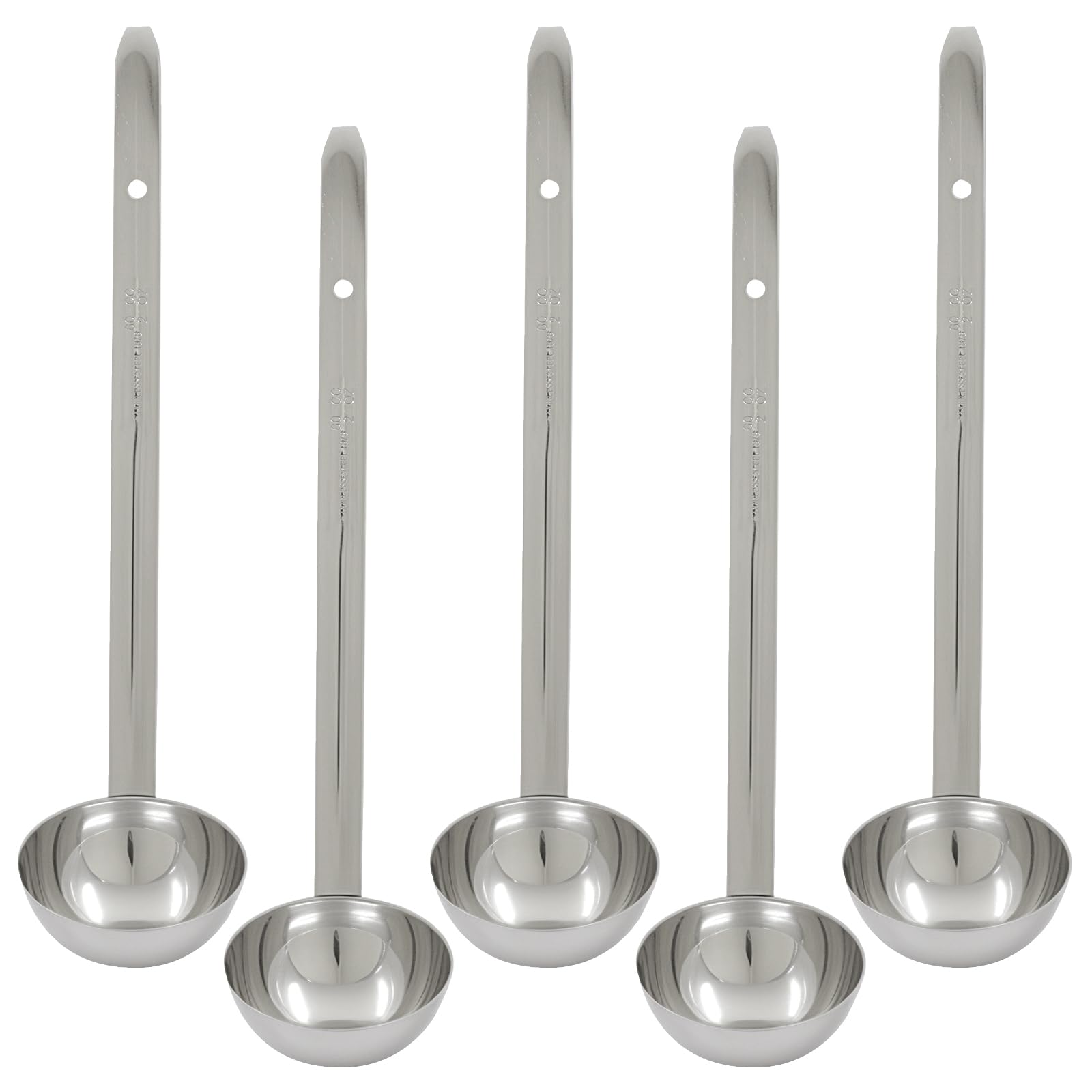 ISDVBUY 5 Pack 2 oz Soup Ladle Set, Stainless Steel Ladles with Long Handles for Effortless Stirring, Portioning & Serving Soups