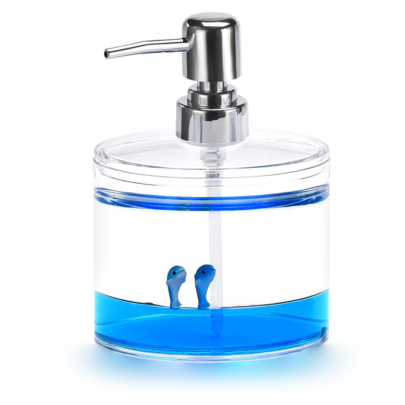 Locco Decor 5 Piece Acrylic Liquid 3D Floating Motion Bathroom Vanity Accessory Set Dolphin