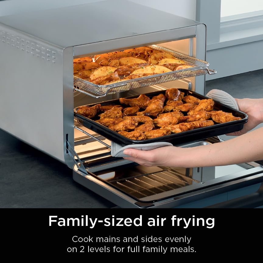 Ninja 10-in-1 Air Fry Digital Countertop Oven with Pro Cook Thermometer, Stainless Steel, Model DT551, 1800 Watts