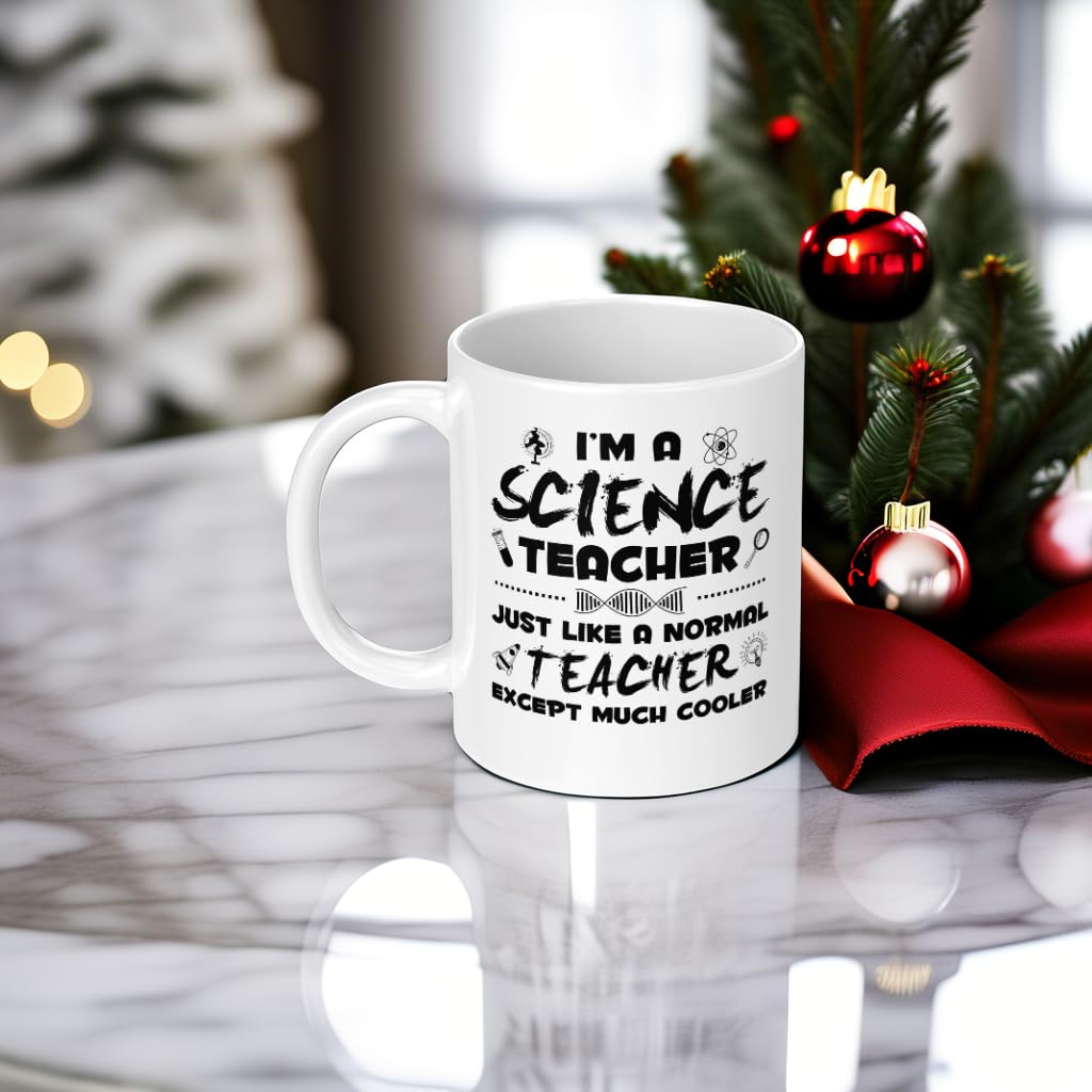 Xildew I'M A Science Teacher Much Cooler 11 Oz Funny Stem Teacher Coffee Mug Ceramic Water Cup Teacher Appreciation Week Gift Fo