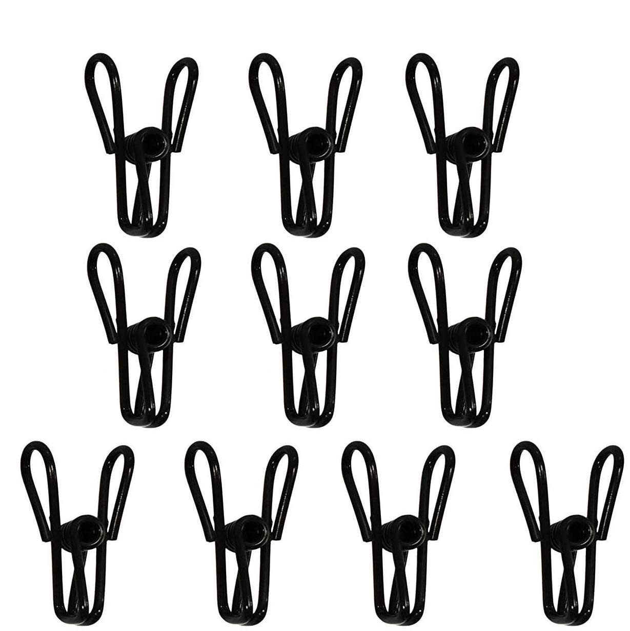 20 Pcs 2 Inch Black And White Chip Clips, Pvc Coating High Elasticity Strength Steel Clothes Pins, Food Clips And Bag Clips
