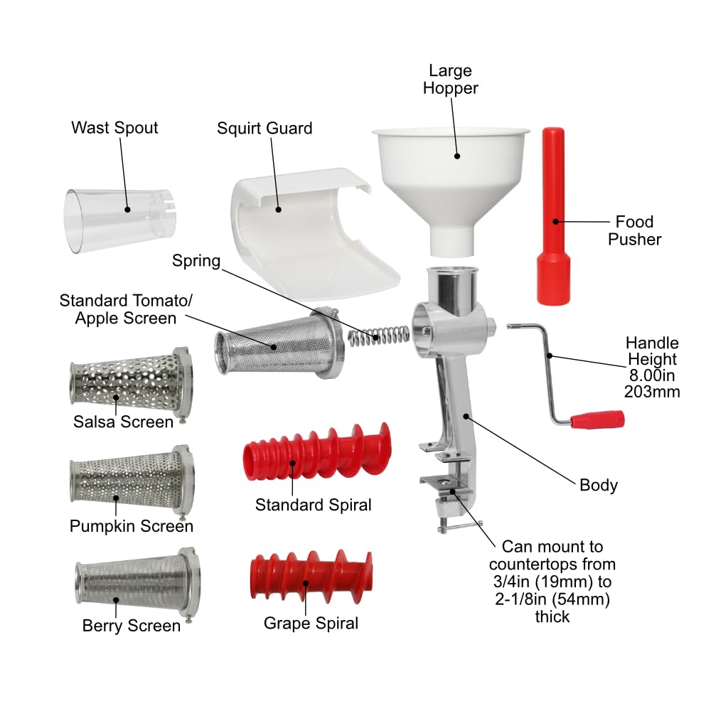 Johnny Apple Sauce Maker, Tomato Sauce Maker, Salsa Maker, Pumpkin Puree Maker, Berry Sauce Maker, Remove Skins & Seeds From Pro