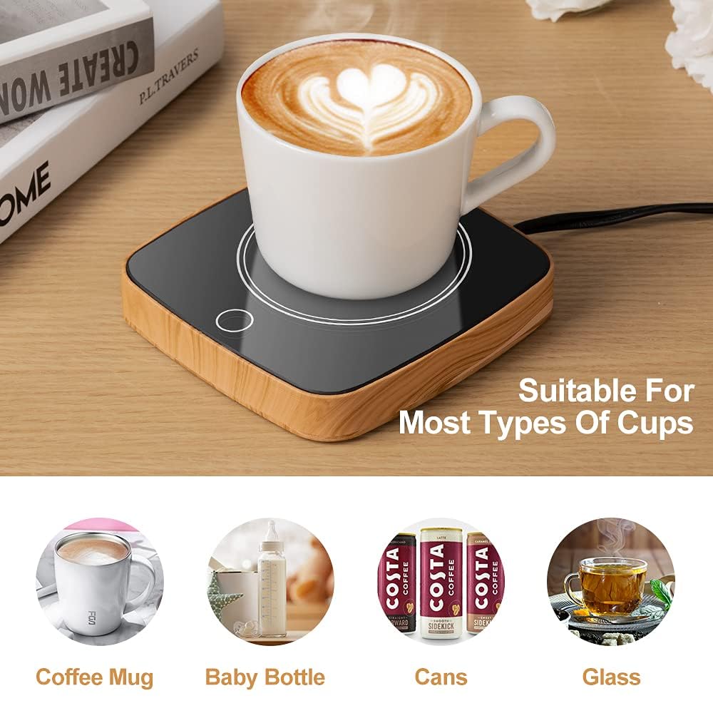 Defashun Coffee Mug Warmer Waterproof Smart Cup Warmer With 3 Temperature Setting For Warming & Heating Coffee, Beverage, Milk,