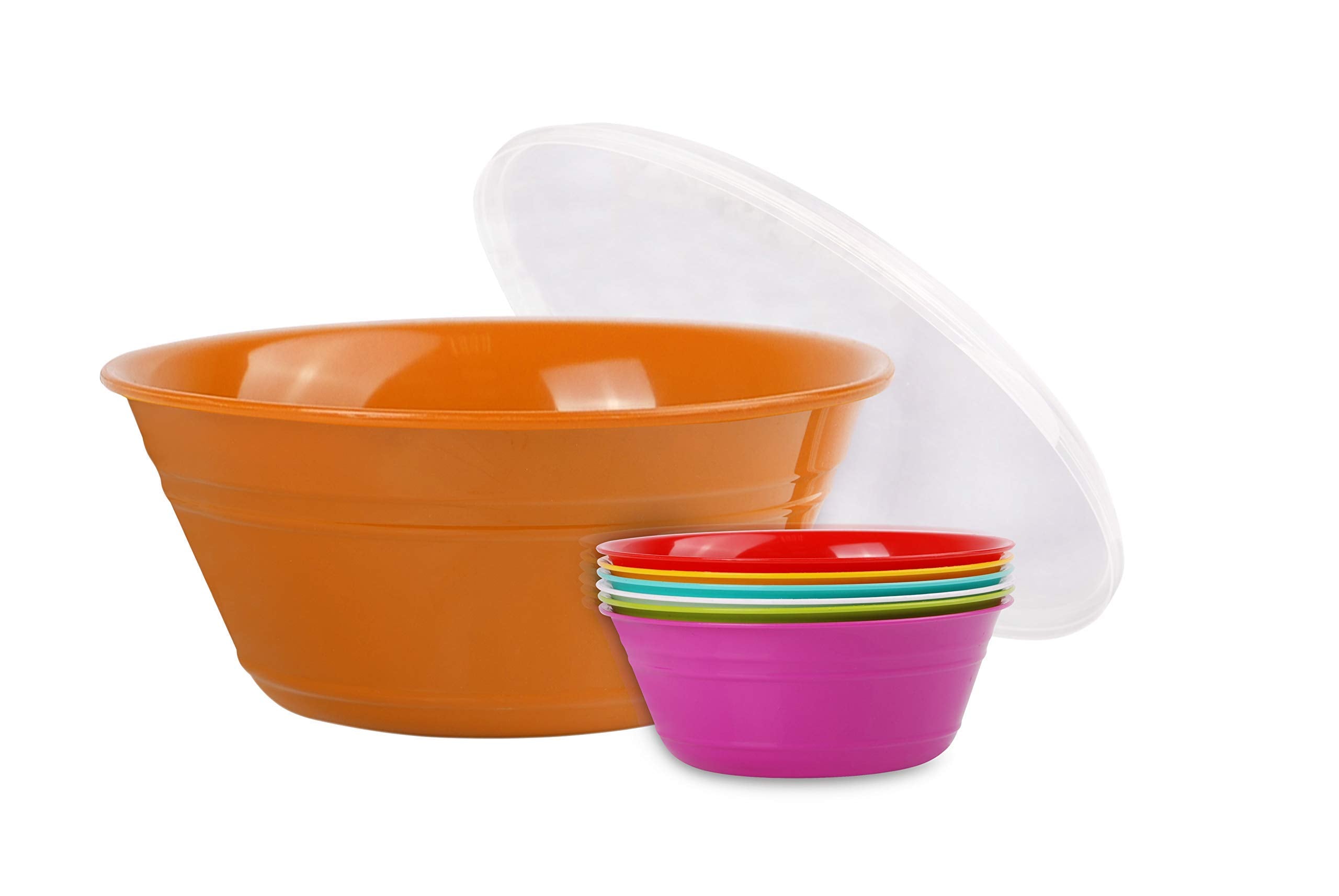 Mintra Home Snack Bowls (Popcorn Bowl Set, Orange)