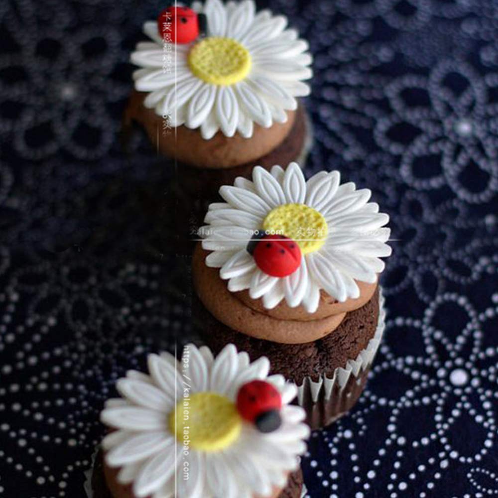 3 Pieces Sunflower Fondant Embossing Tool Plunger Sunflower Cake Cutter Sugarcraft Cake Decorating (Sunflowers)