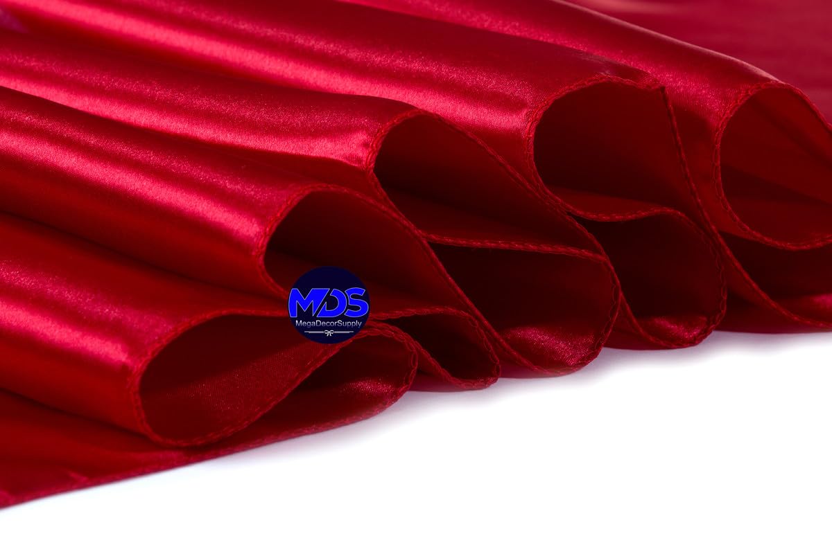 Mds Pack Of 10 Satin Table Runners 12 X 108 Inch Long Wedding Sateen Bright Silk Smooth Table Runner For Wedding Reception Birth