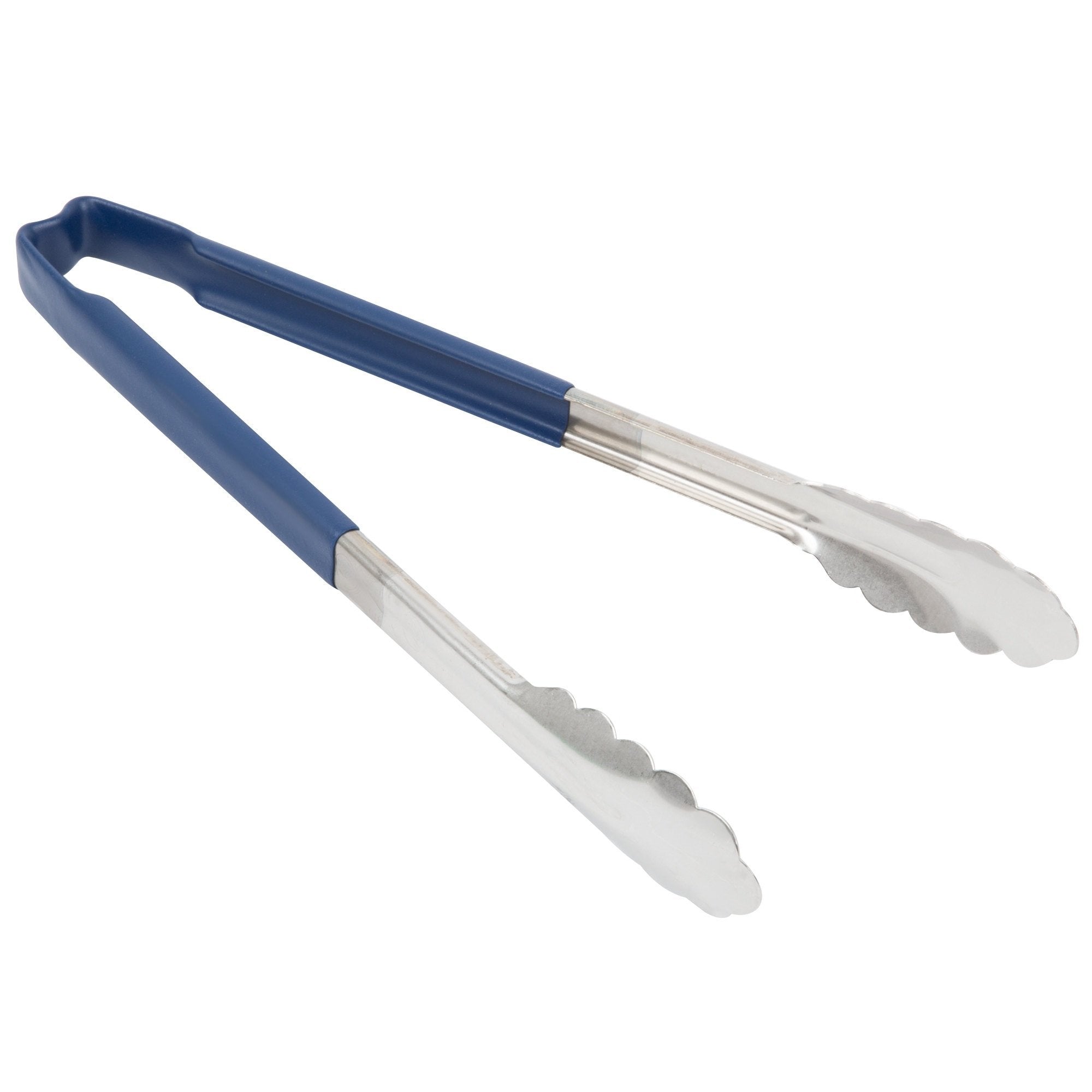 Vollrath 4781230 Jacobs Pride 12-Inch Scalloped Utility Tong (Stainless Steel, Kool-Touch Handle, Blue, NSF)