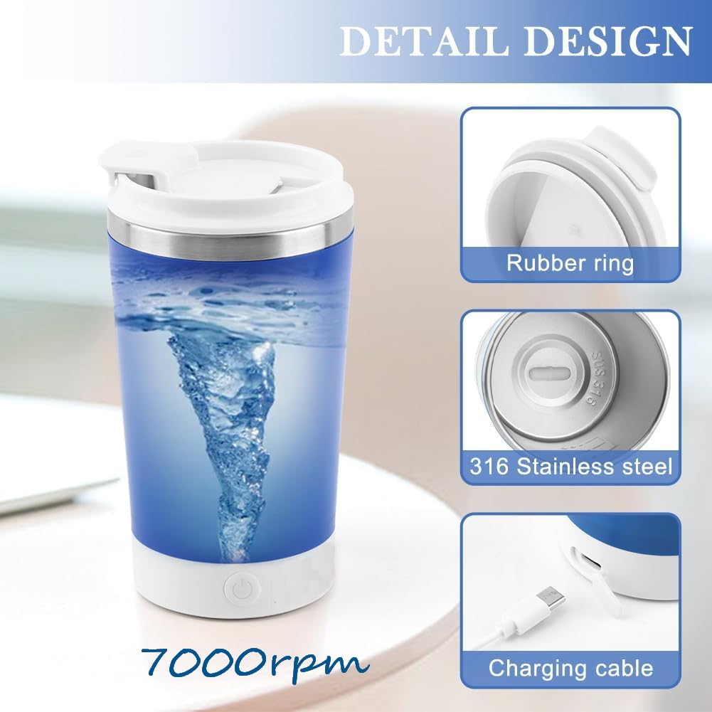 Self Stirring Mug With Lid 13.5 Oz Electric High Speed Mixing Cup 400Ml Rechargeable Automatic Stirring Coffee Mixer Cup(Color:B