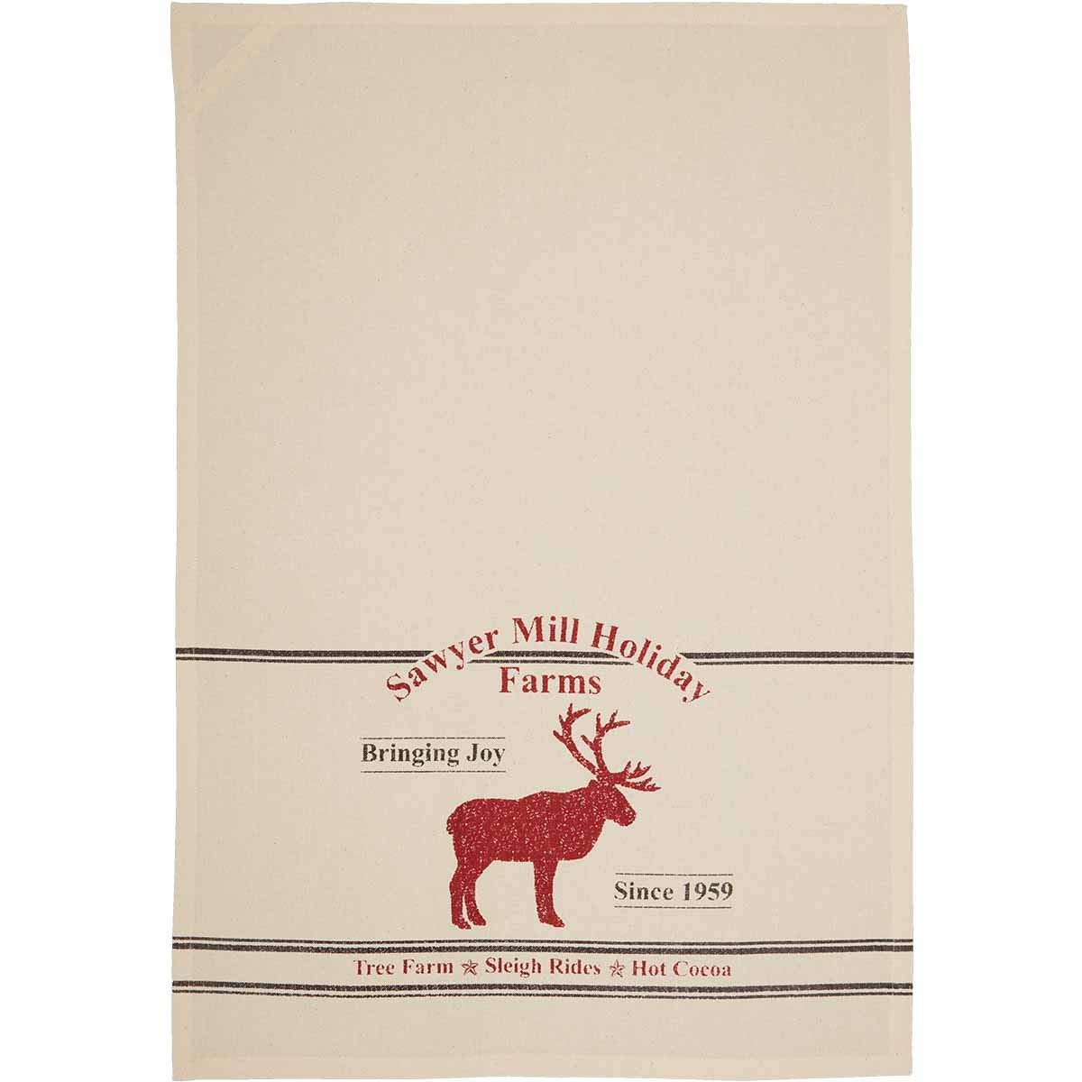 Vhc Brands Farmhouse Natural Creme White Text Cotton Sawyer Mill Holidays Christmas Decor Cookie & Reindeer Chow Recipes Fabric