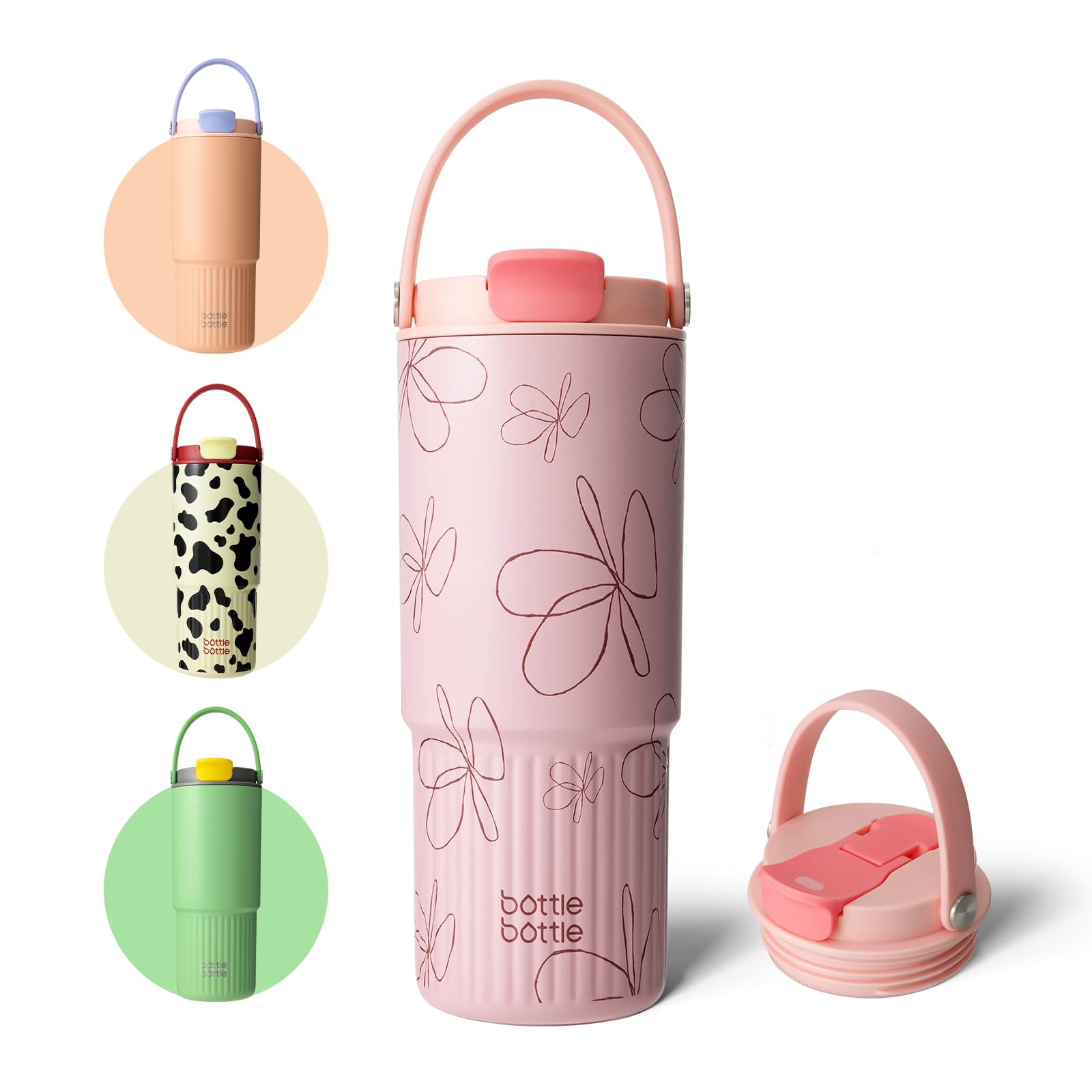 BOTTLE BOTTLE Insulated Water Bottle with Straw and Handle Stainless Steel Water Bottles for Car Sports Home Office and School 2