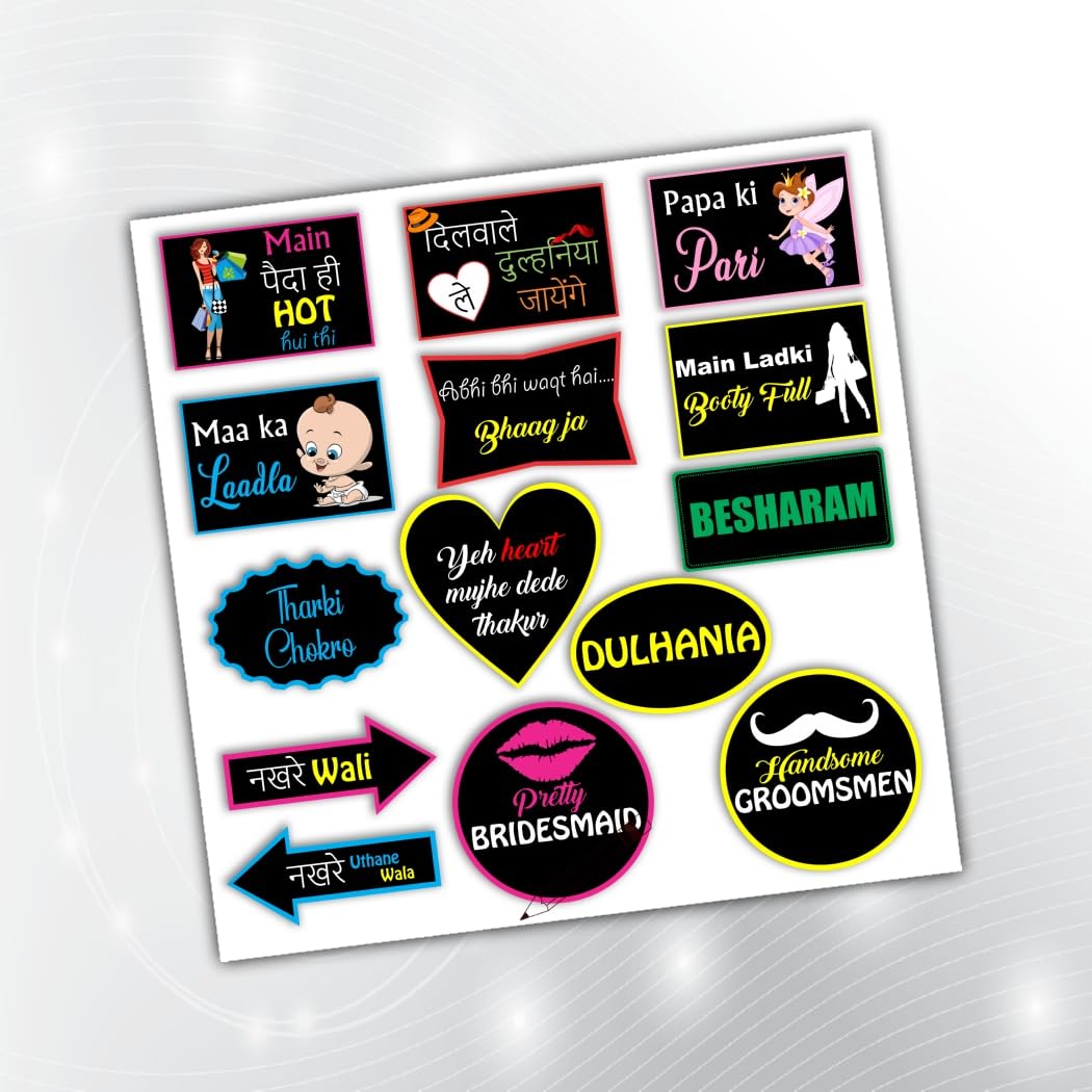 PartyStuff Props  Wedding Black Neon Party Props (14 Piece)