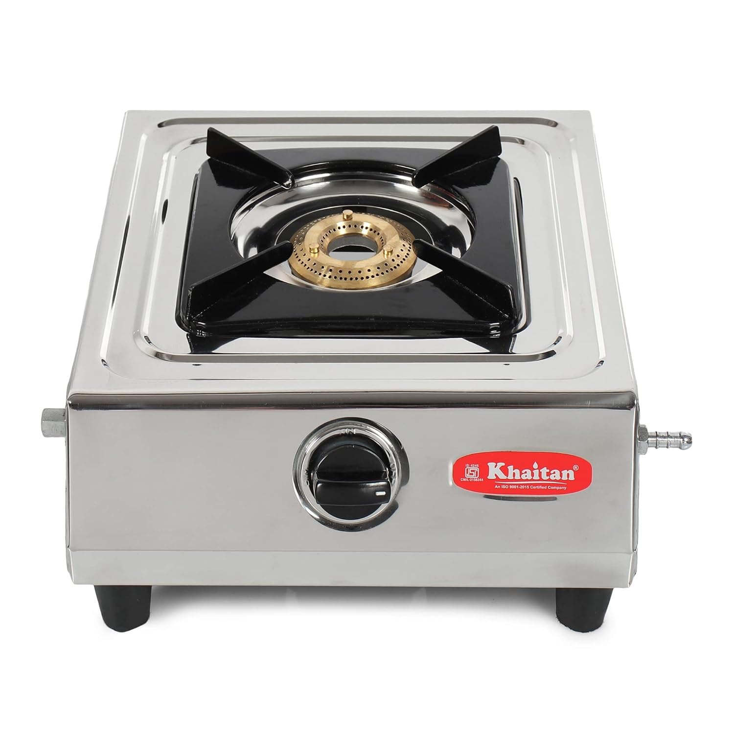 Khaitan 1 Burner Bp Dice Bf Stainless Steel Manual Gas Stove With 1 Year Warranty (Isi Certified & Bis Approved) (1 Burner Dice)