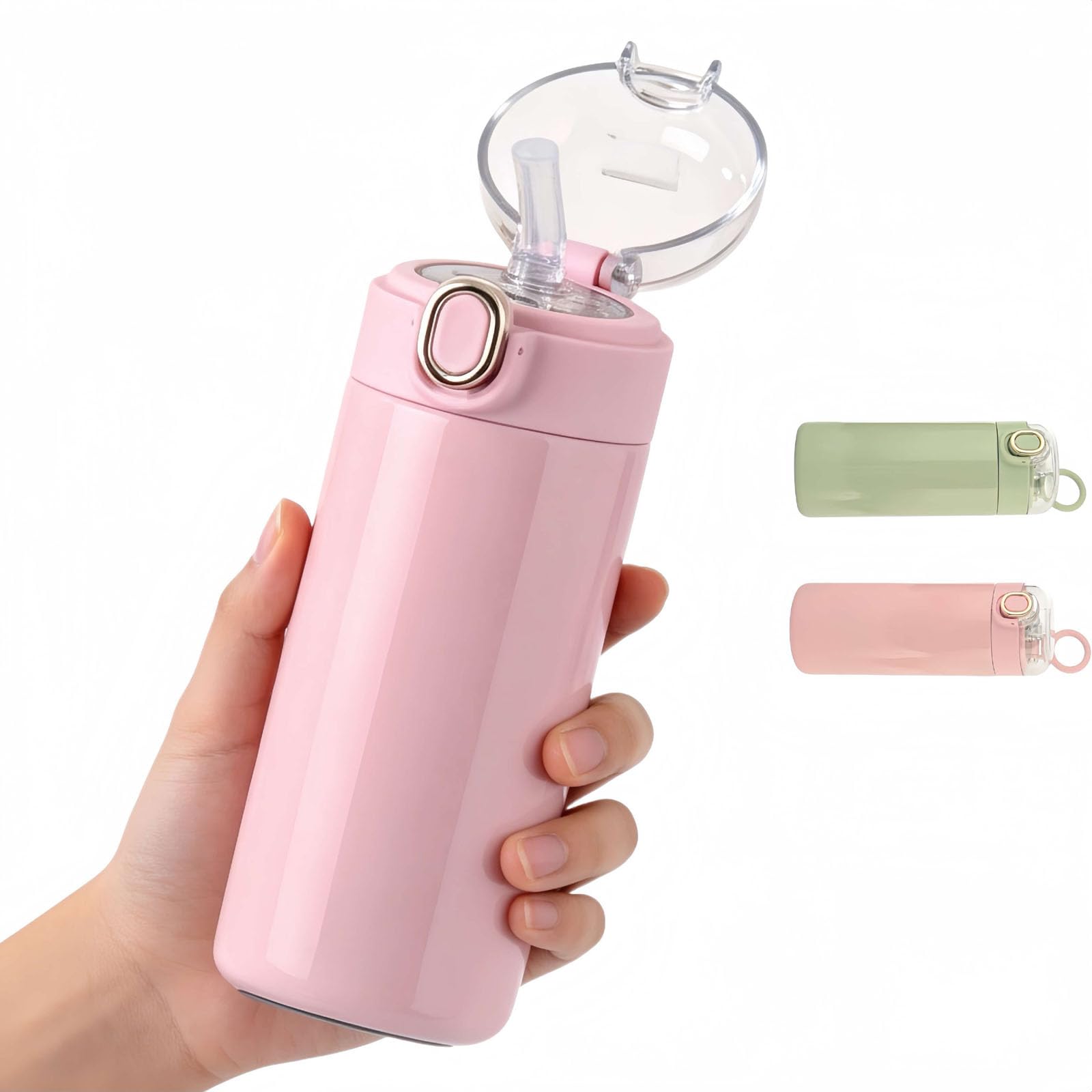 LSLGQBYY Small Water Bottles with Straw Mini Vacuum Insulated Bottle