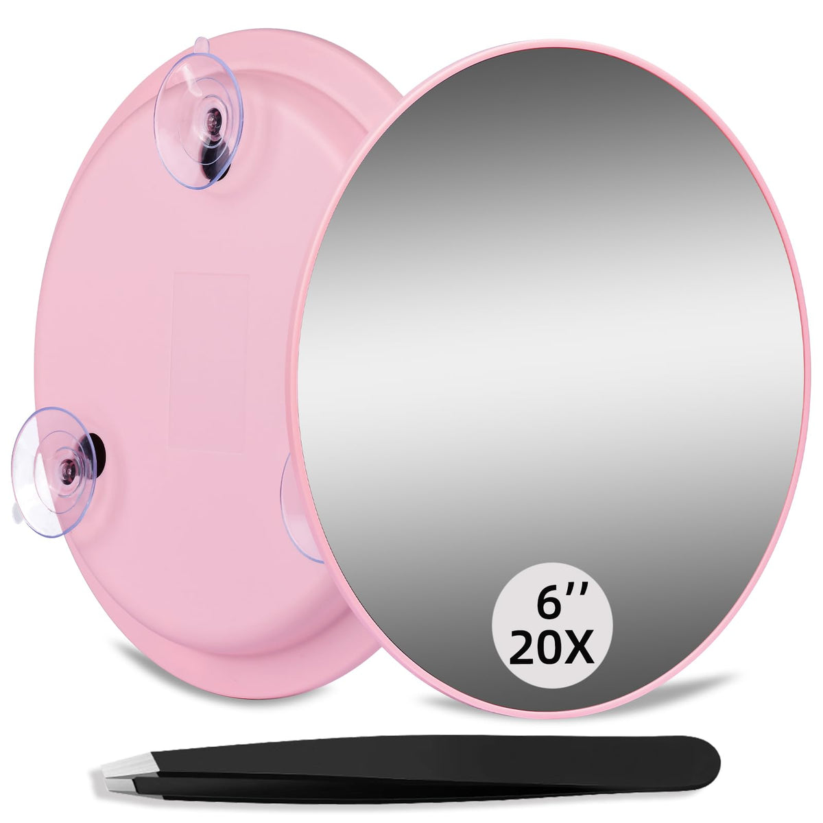 20X Makeup Magnifying Mirror, High Magnification Mirror 20X Round 6'' Magnifying Mirror, Compact Travel Magnifying Mirror With 3
