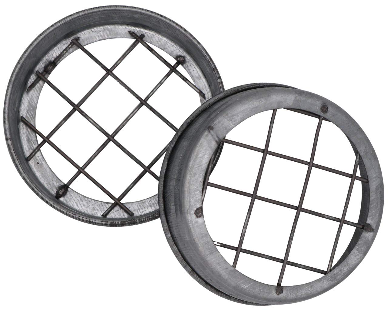 Galvanized Metal Flower Organizer Frog Lid With Square Grid By Mason Jar Lifestyle (3 Pack, Regular Mouth)