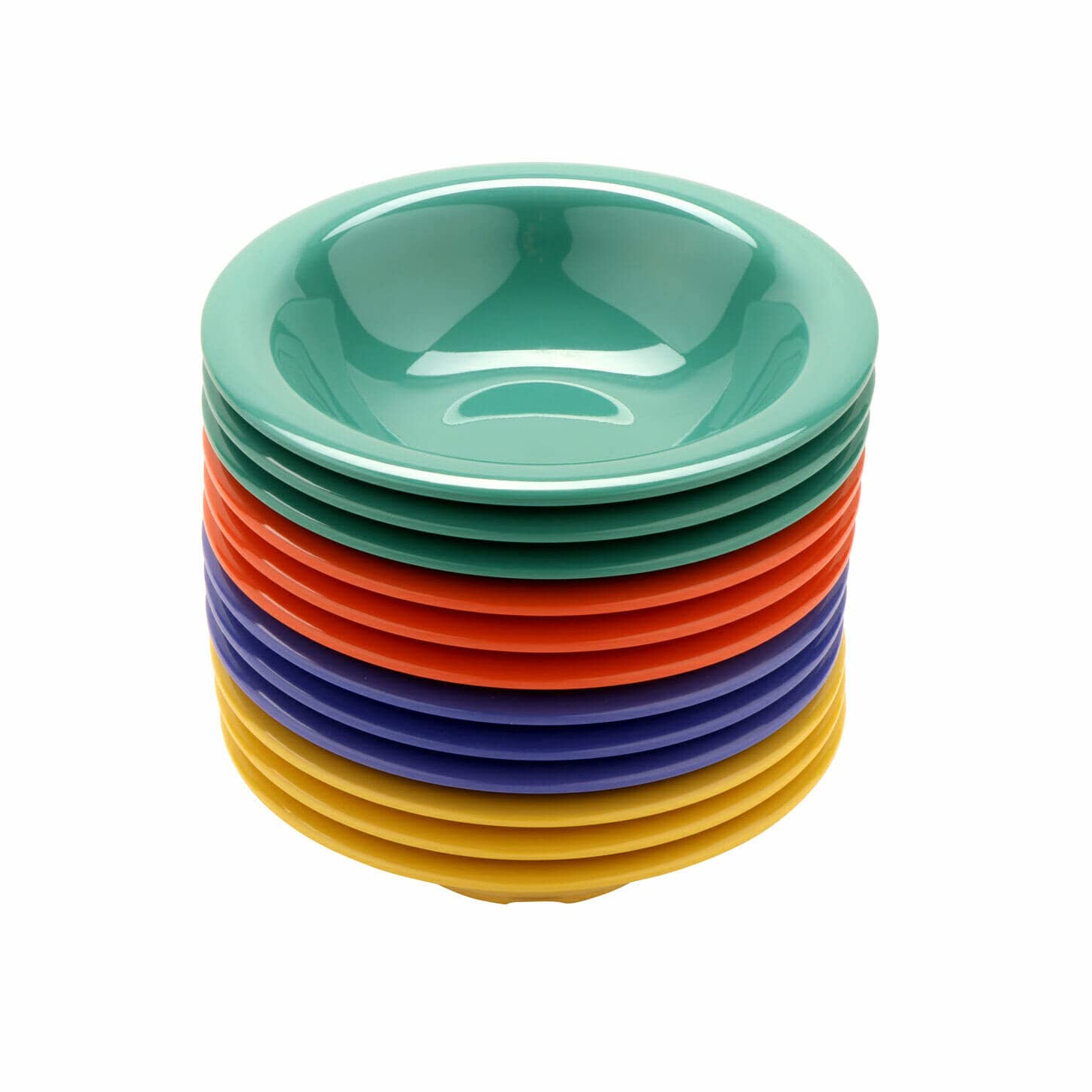 G.E.T. B-127-MIX Melamine Narrow Rim Fruit/Dessert Bowl, 12 Ounce, Assorted Colors (Set of 12)