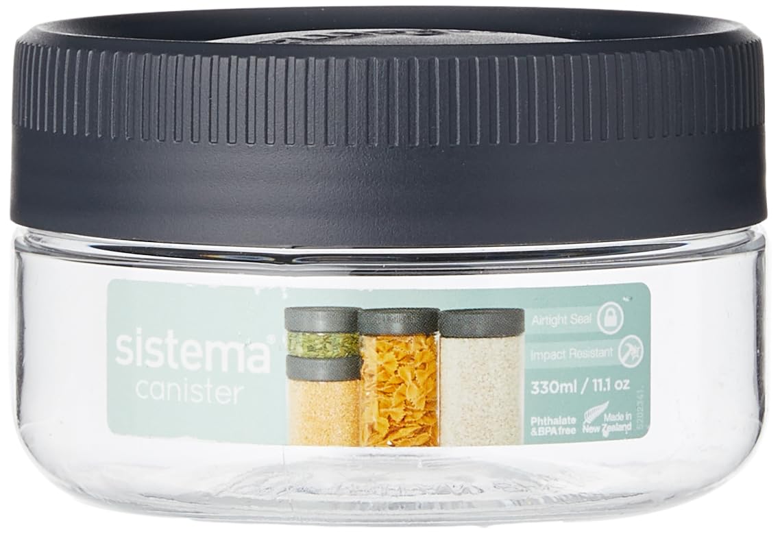 Sistema Tritan Ultra Collection Round Storage Container, 1.4 Cup/11.2 Oz, Clear With White/Gray