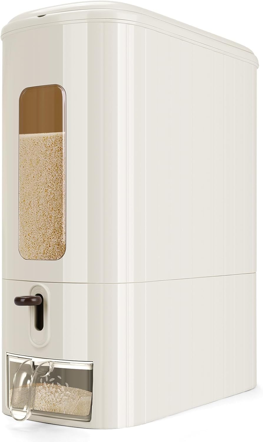 Blurism Food Dispenser  Rice Dispenser, Large Sealed Grain Container Storage With Lid Measuring Cylinder Moisture Proof Househo