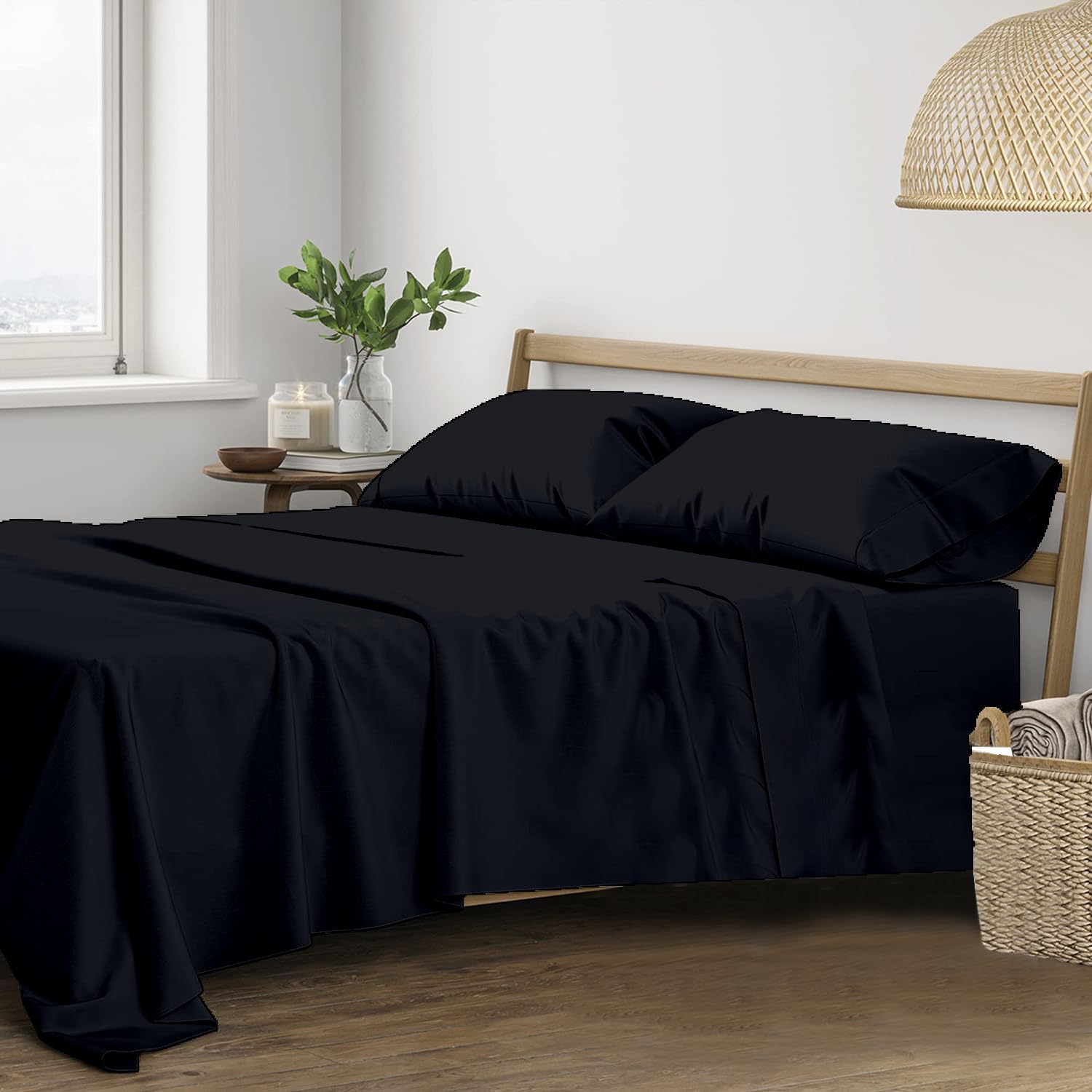 Trance Home Linen Pure 100% Cotton 400Tc Plain Queen Size Bedsheet With 2 Pillow Covers (86 X 104 Inch, Bronze)