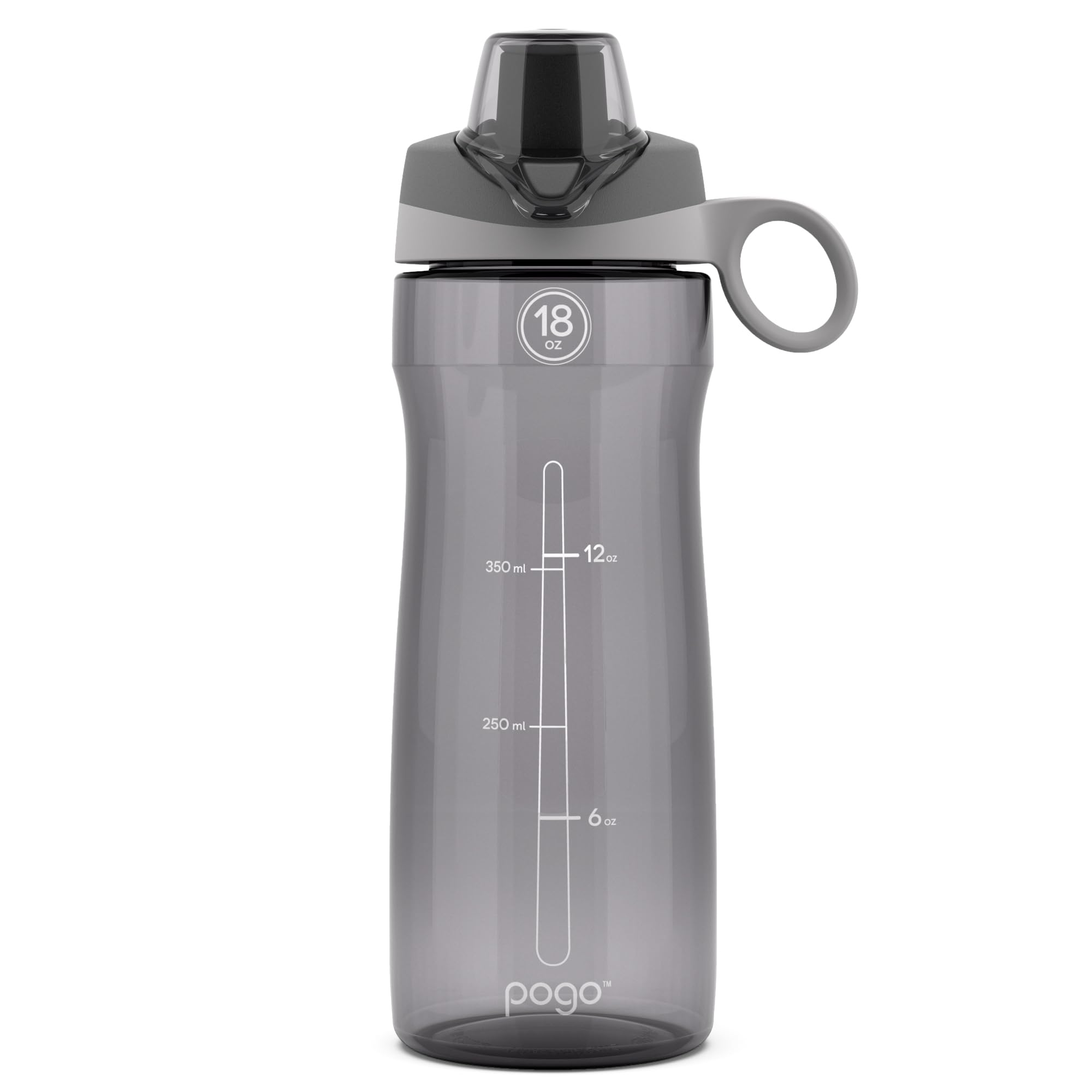 Pogo BPA-Free Tritan Plastic Water Bottle with Chug Lid  18 Oz  Grey