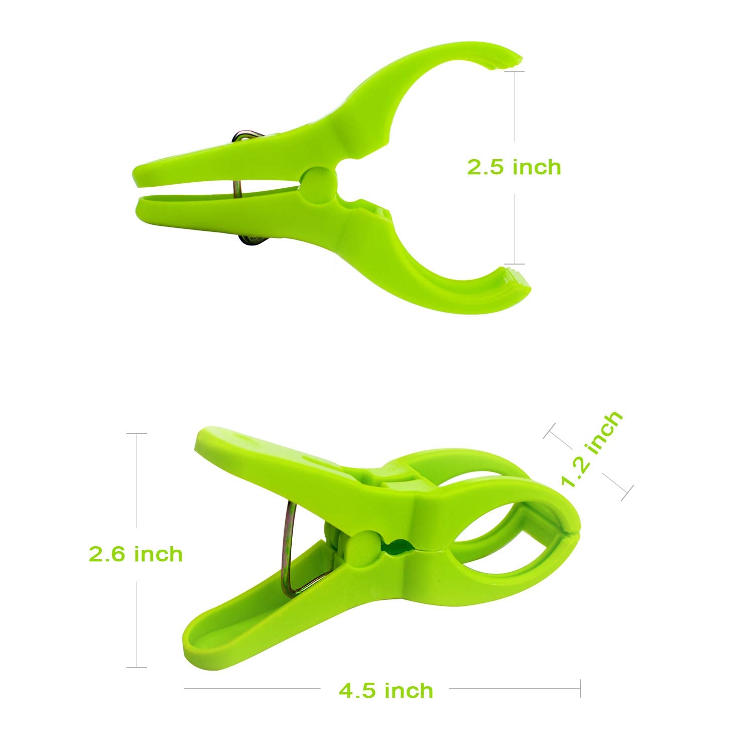 Higift 8 Pack Beach Towel Clips For Beach Chairs, Large Pool Chair Clips For Towels-Cruise Essentials, Plastic Clothes Pins To K