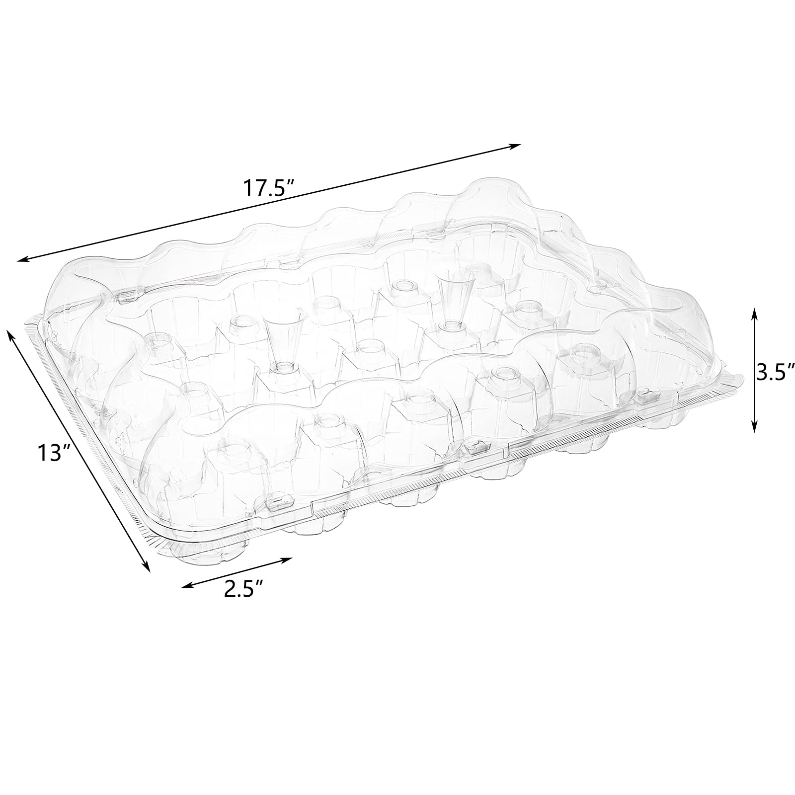 Hedume 7 Pack Cupcake Containers, 24 Counts Stackable Plastic Cupcake Boxes With Detachable Lid Perfect For Cupcakes, Muffin, Bp