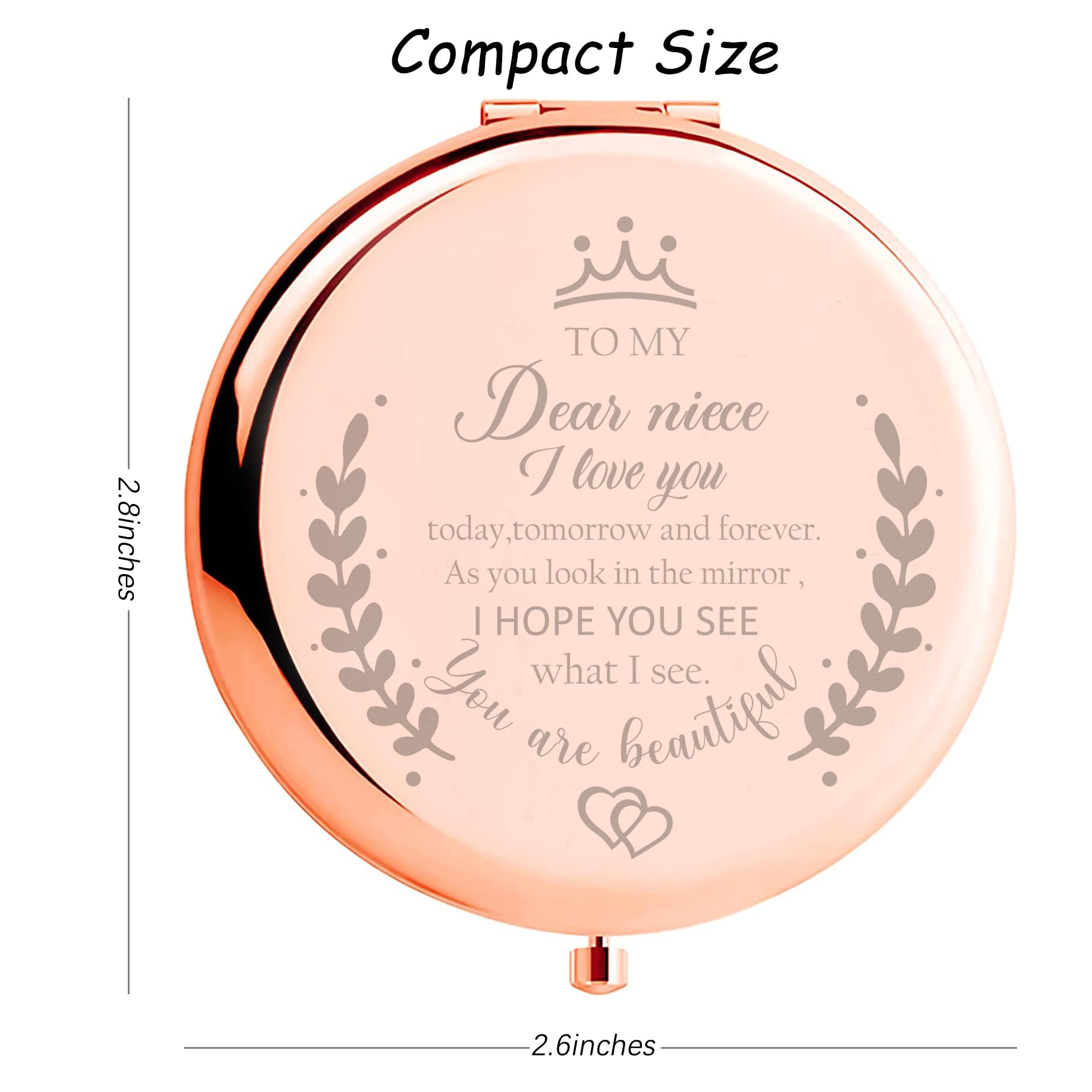 Soulpetals Niece Gifts Compact Mirror For Niece From Aunt To My Niece Makeup Mirror Birthday Gifts For Niece From Auntie Uncle G