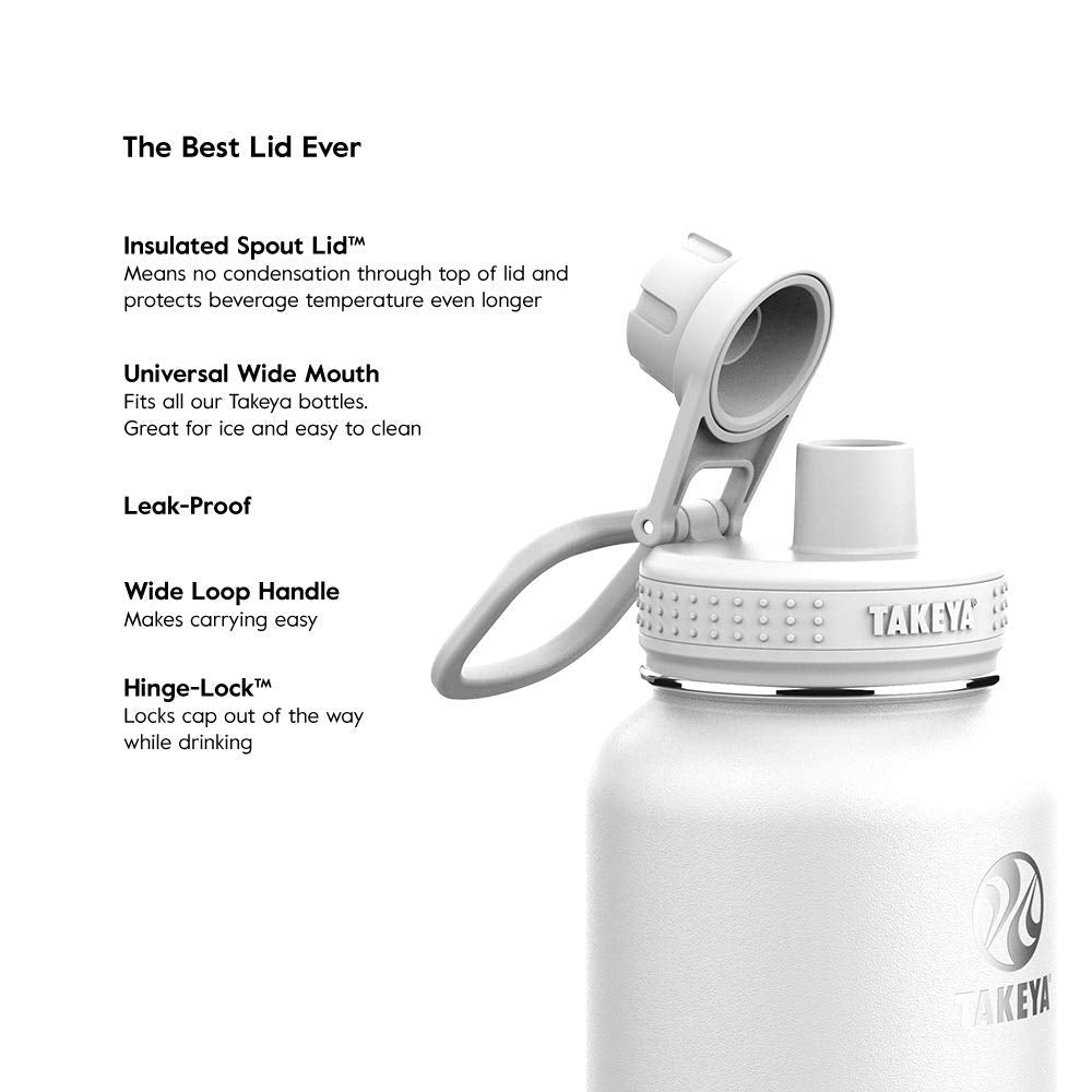 Takeya Actives Insulated Stainless Steel Water Bottle With Spout Lid, 40 Ounce, Watermelon