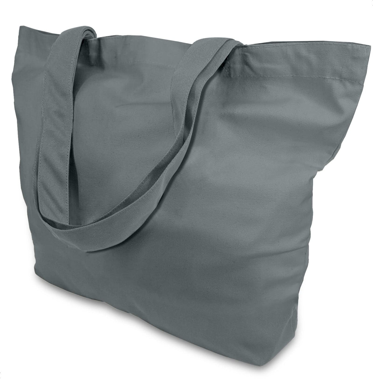 Topdesign 3-Pack Super Strong Large 12Oz Cotton Canvas Tote Bag, Reusable Grocery Shopping Cloth Bags, Fashionable Two-Tone Tote