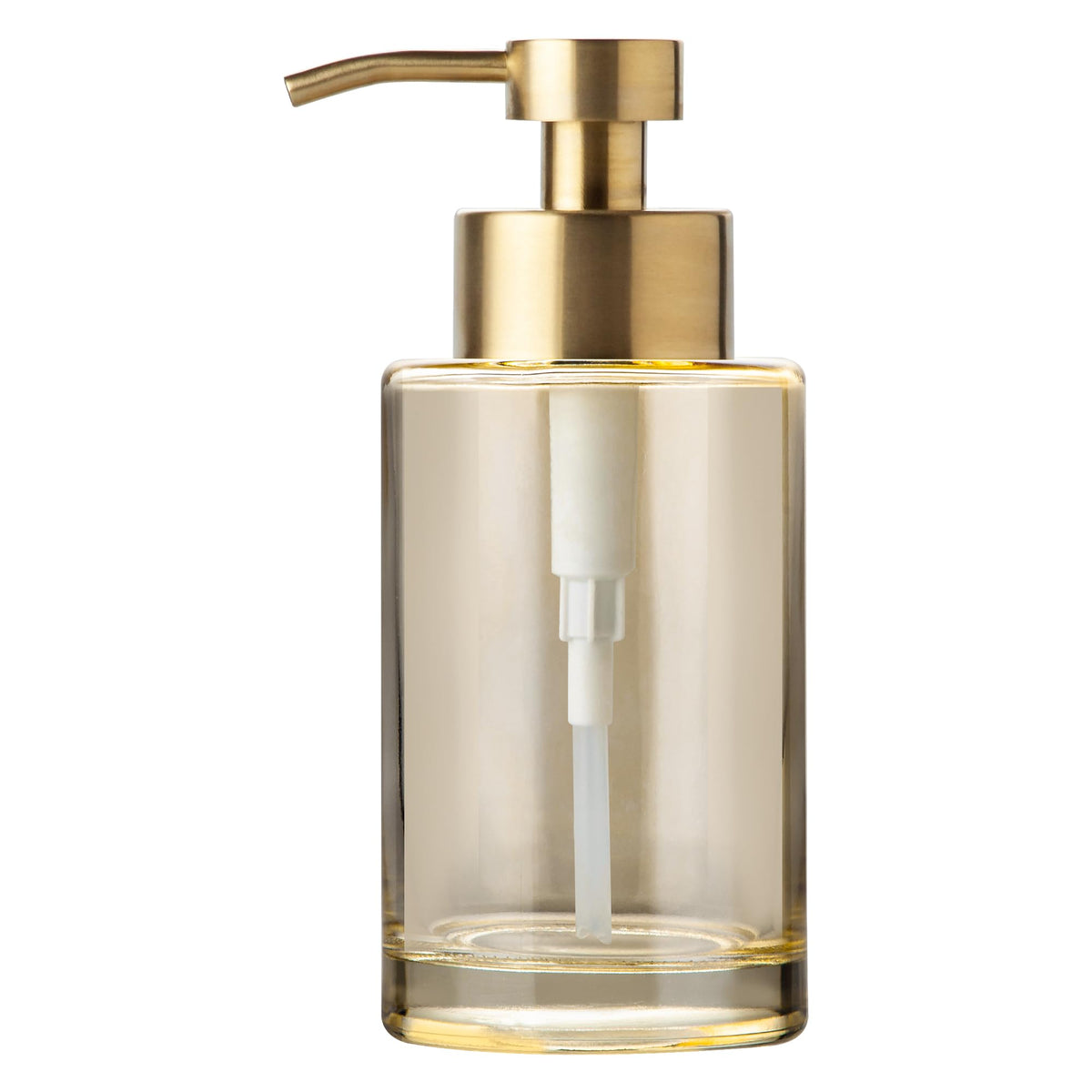Enra Thick Glass Soap Dispenser With Stainless Steel Pump,12Oz Gold Bathroom Hand Liquid Soap Dispensers,Dish Soap Dispenser,Soa