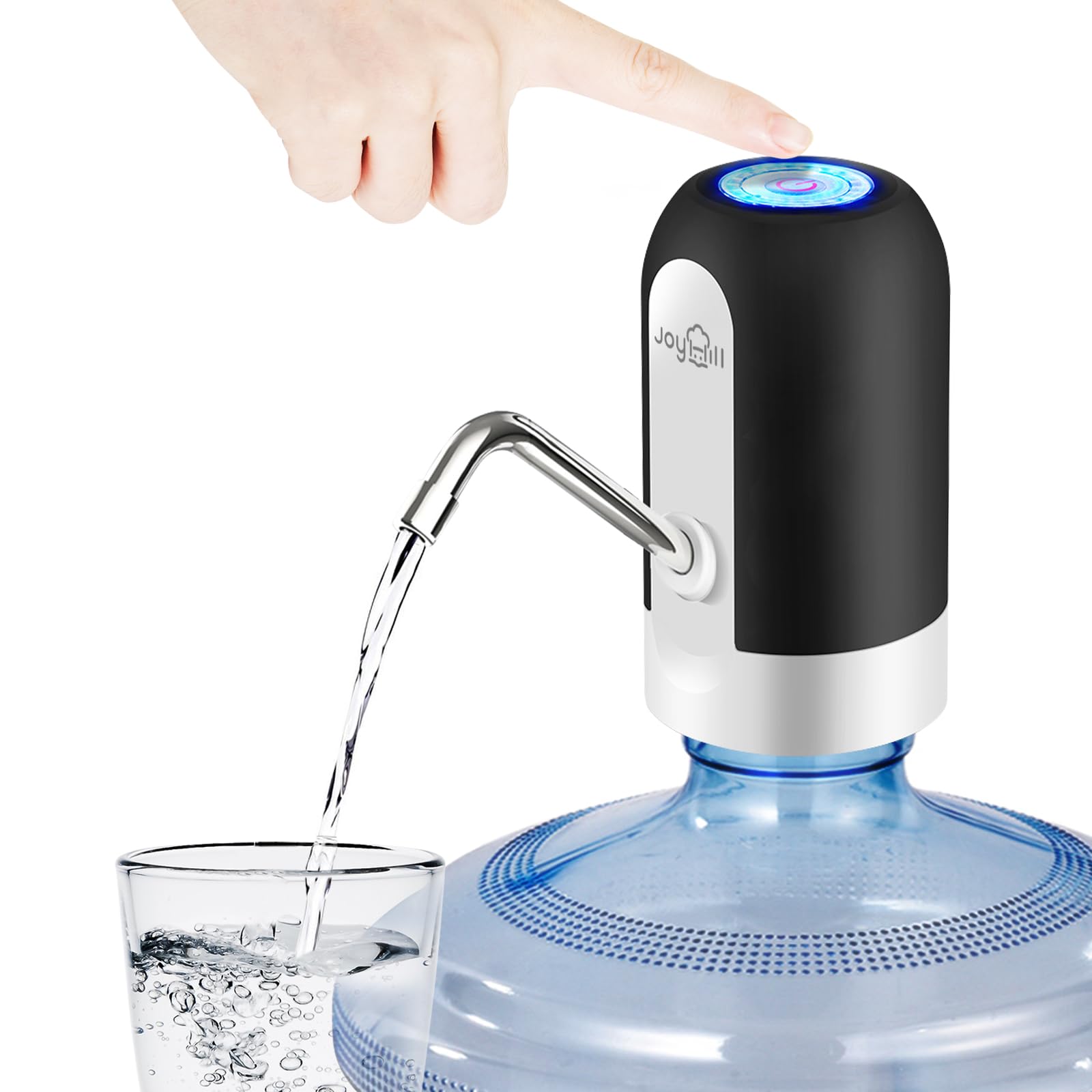 JOYHILL 5 Gallon Water Bottle Dispenser  USB Charging Water Bottle Pump  Portable Water Dispenser Pump for Camping(Black)