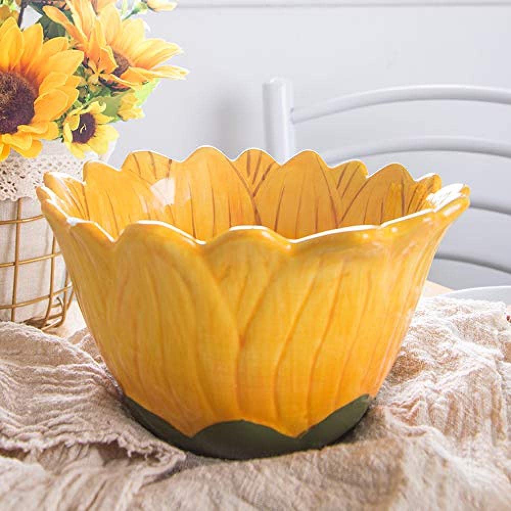 Bicuzat 6-Inch Candy Bowls, Sunflower-Shaped Snack Bowls, Set Of 2