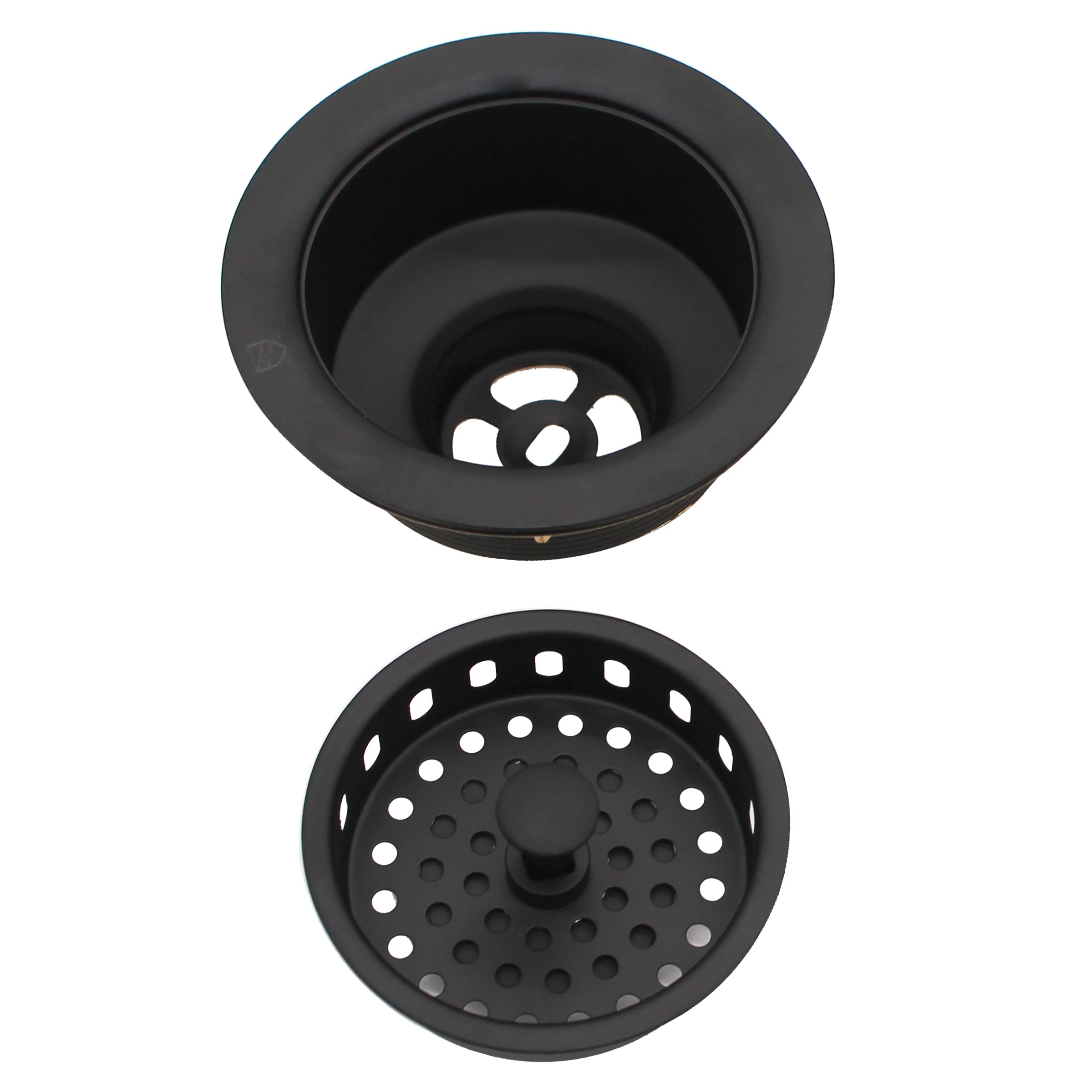 Westbrass Co2185-62 Combo Pack 3-1/2'' Post Style Large Kitchen Sink Basket Strainer And Waste Disposal Drain Flange With Stoppe