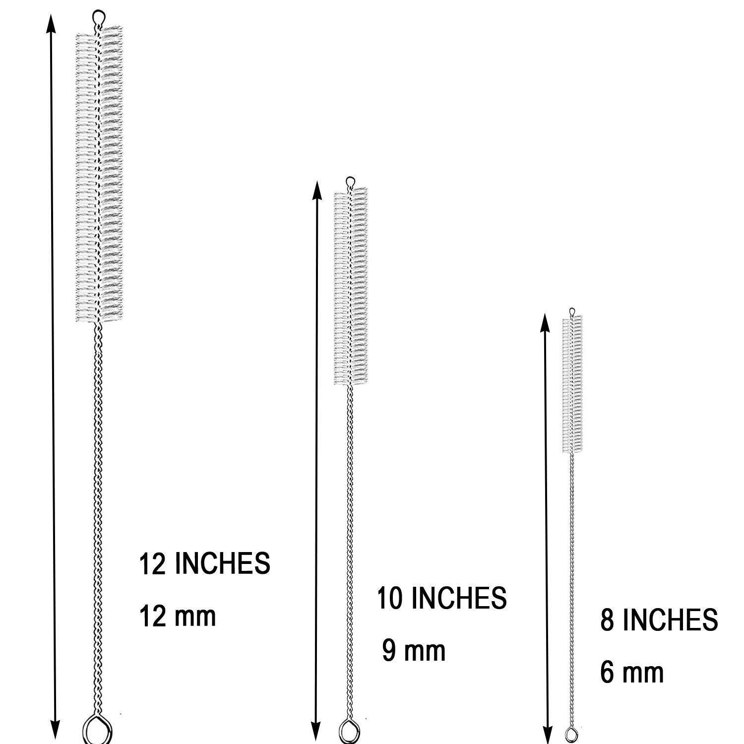 Extra Long 12 Pieces Drinking Straw Cleaning Brush Kit, 12 Inches, 10 Inches And 8 Inches Straw Cleaner, Bendable Straw Brush Fo