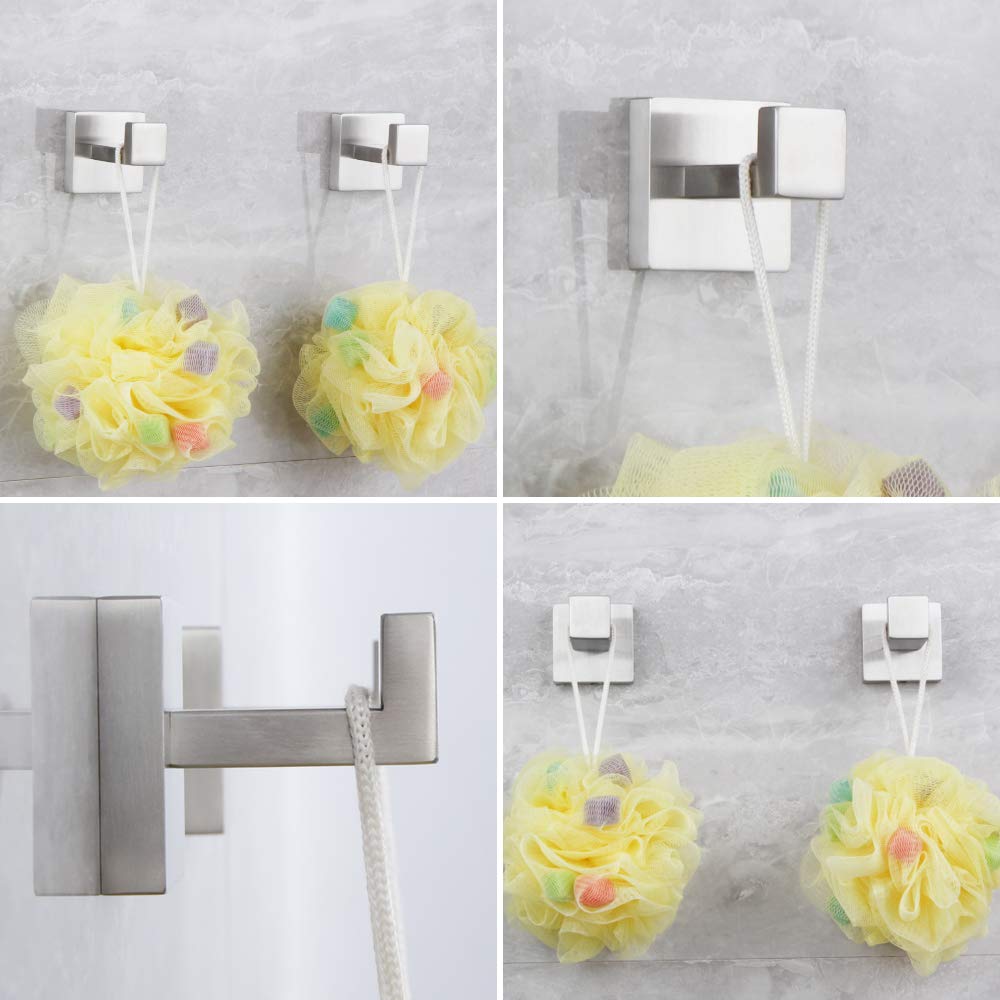 Kimzcn Bathroom 3-Pieces Accessories Kit Bathroom Hardware Set Brushed Stainless Steel Wall Mounted - Includes Hand Towel Ring,