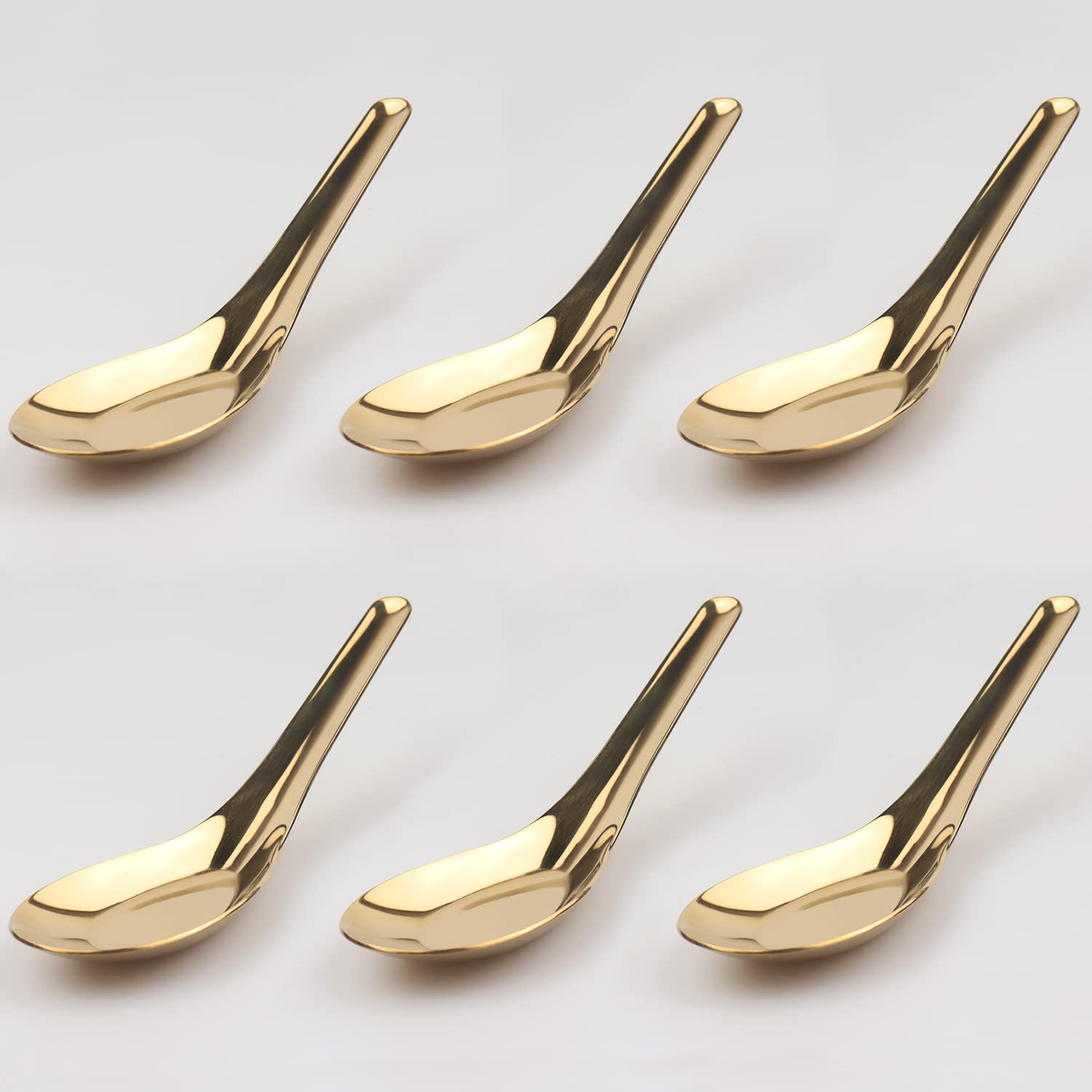 Soup Spoons Stainless Steel Chinese Soup Spoons Set Of 6 Asian Soup Spoons Silverware Cucharas Para Comer For Ramen Pho Wonton D