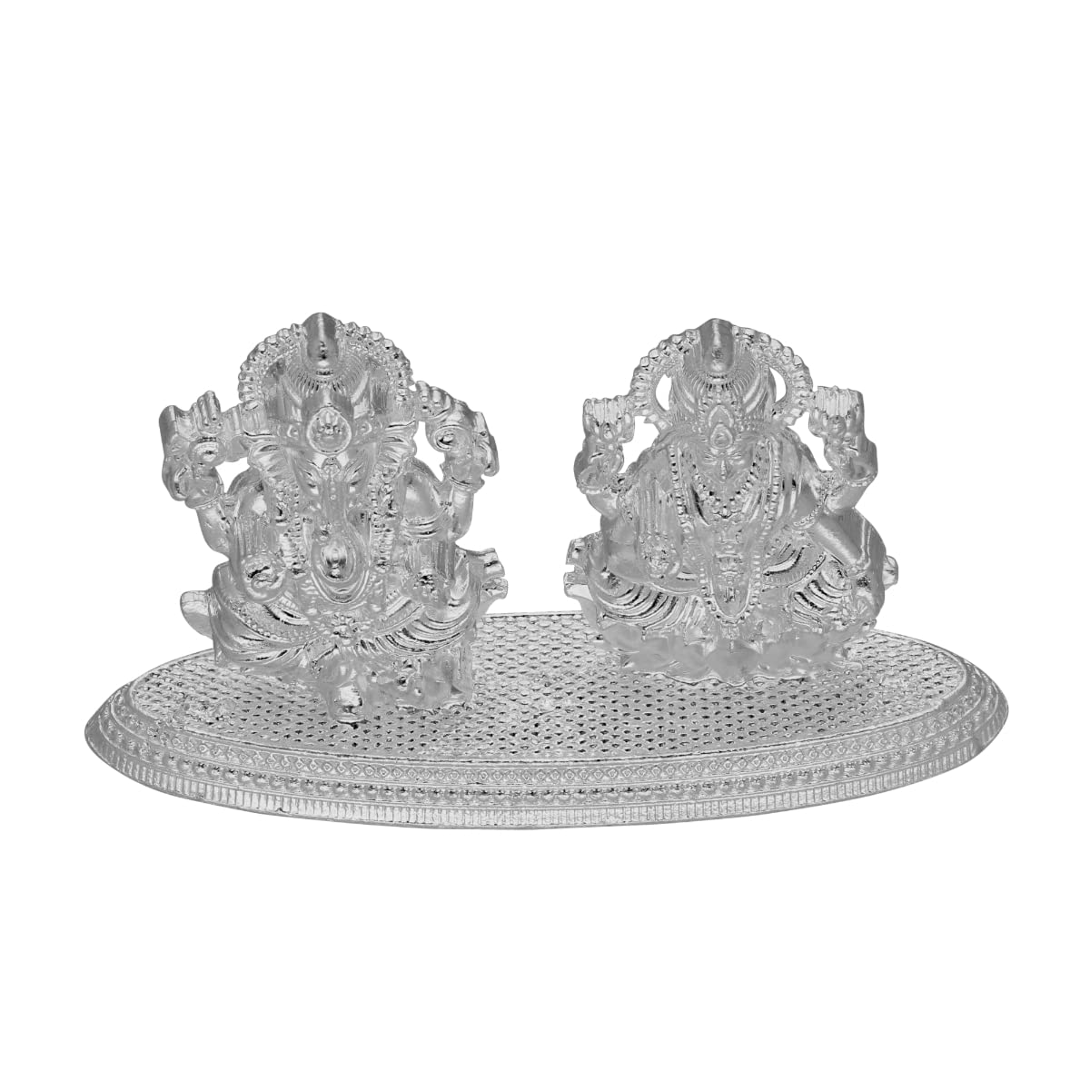 Sri Jagdamba Pearls Lakshmi & Ganesh Silver Idols, Murti For Gift - 28 Grams