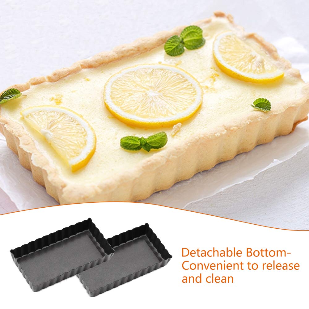 Gutsdoor Mini Tart Pan Square 4 Inch With Removable Bottom Quiche Pan Nonstick Round Quiche Pie Pan Set Of 6