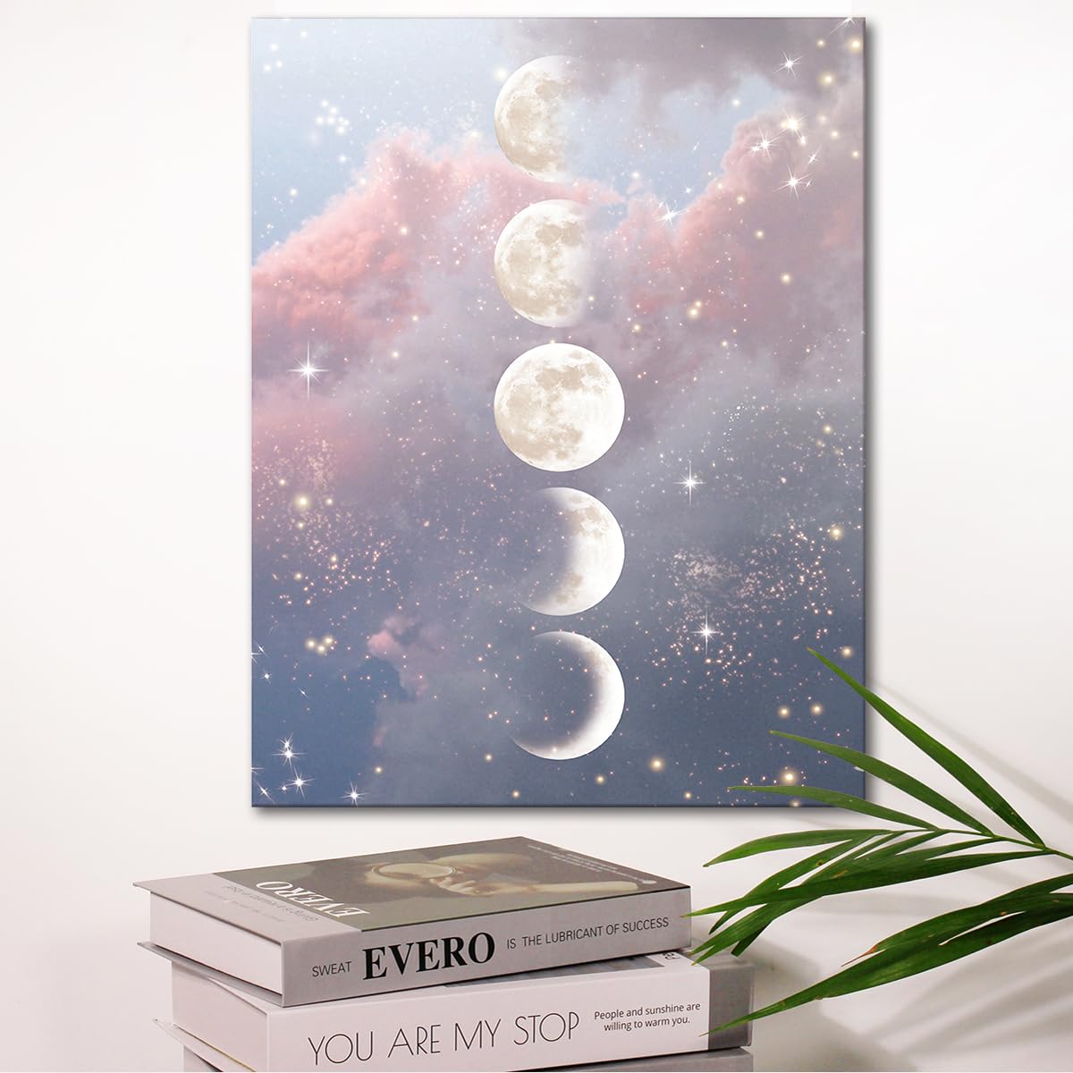 Moon Phases Wall Art Decor  Moon Phases Canvas Poster Print for Home Living Room Dorm Wall Decor W686