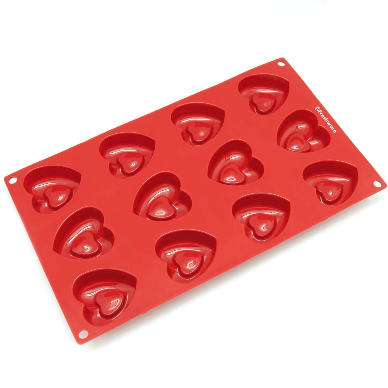 Freshware Silicone Molds, Reusable Cupcake Baking Pan, Non-Stick Muffin Cups Cake Molds, Silicone Bakeware And Soap Molds (Small