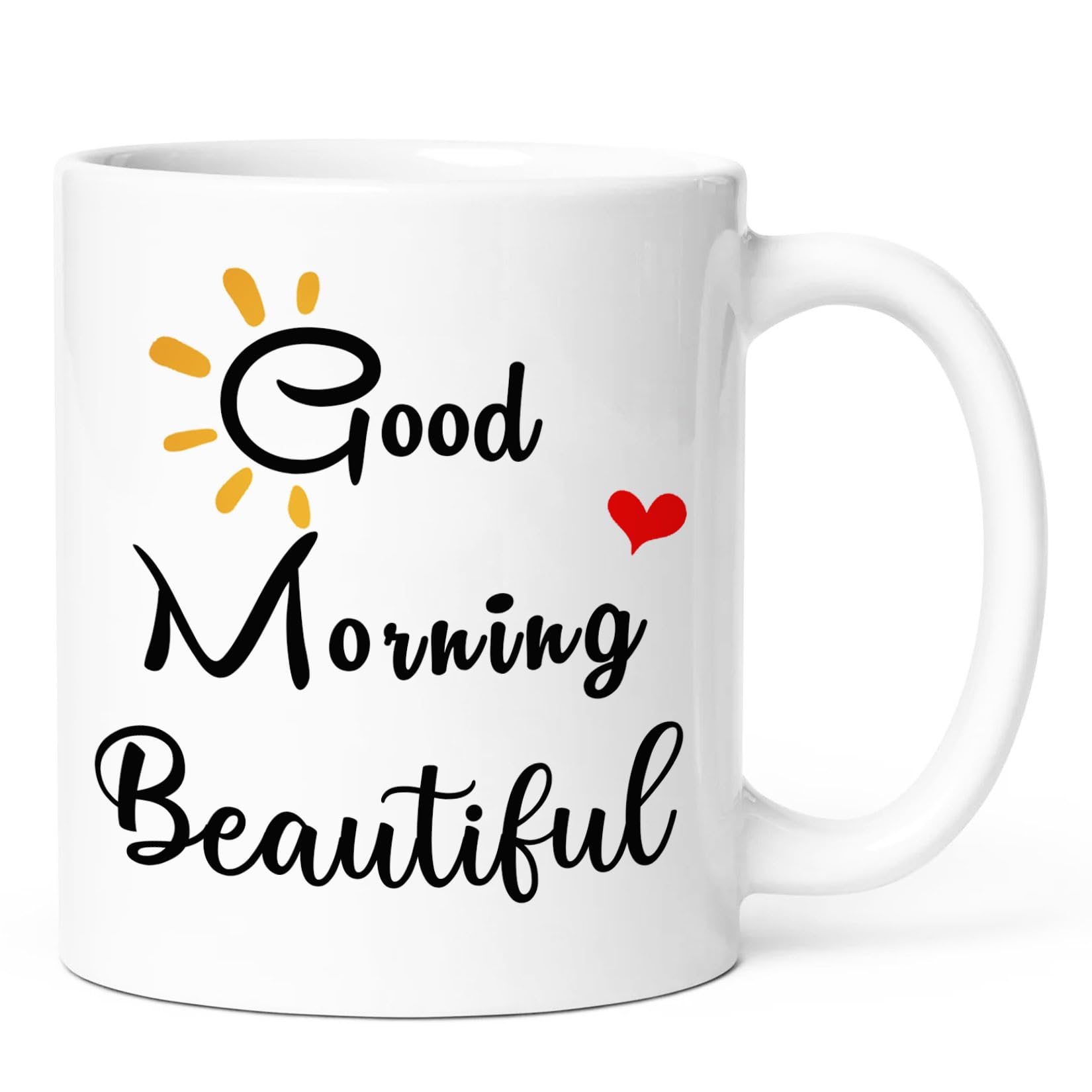 KOXAME Good Morning Beautiful Coffee Mug 11 Oz For Women Newlyweds Wife Girlfriend, Anniversary Couple Mugs Gifts For Mother Sis