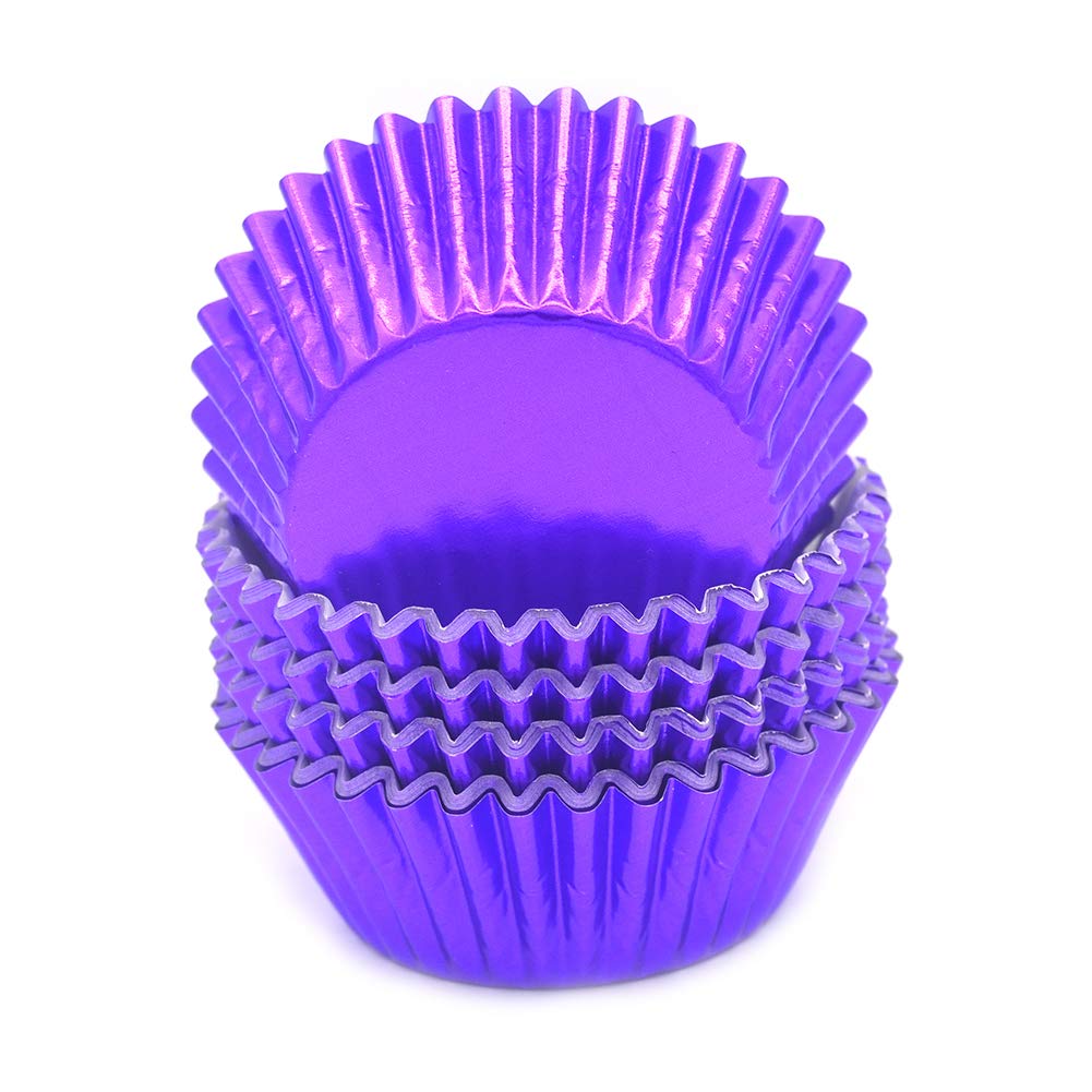 Mombake Standard Purple Foil Cupcake Liners Muffin Baking Cups For Party And More, 100-Count