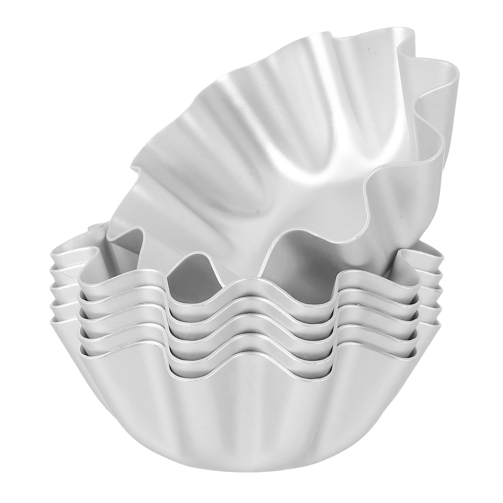 Kichvoe 6Pcs Tart Molds, Aluminum Mini Flan Molds 2.75x3x1.18inch