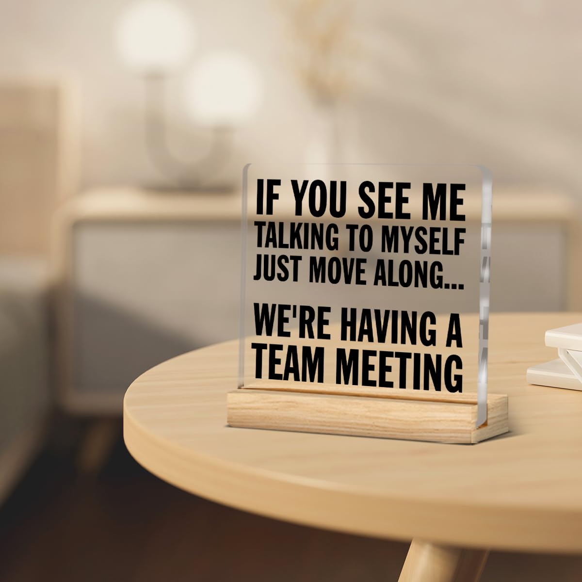 Funny Office Desk Decor If You See Me Talking to Myself Acrylic Desk Decorative Sign Humorous Gifts for Coworkers Teammate Emplo