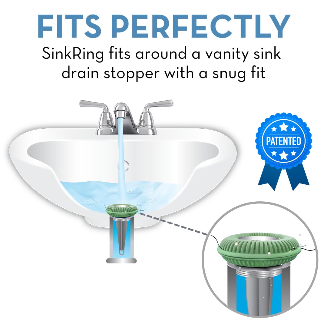 SINKRING The Ultimate Bathroom Sink Drain Protector Hair Catcher/Strainer/Snare (Sage Green)