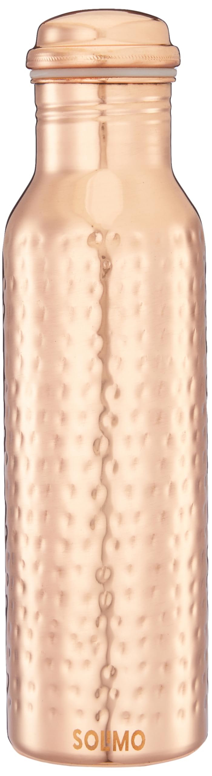 Amazon Brand - Solimo Hammered Copper Bottle, 950 Ml