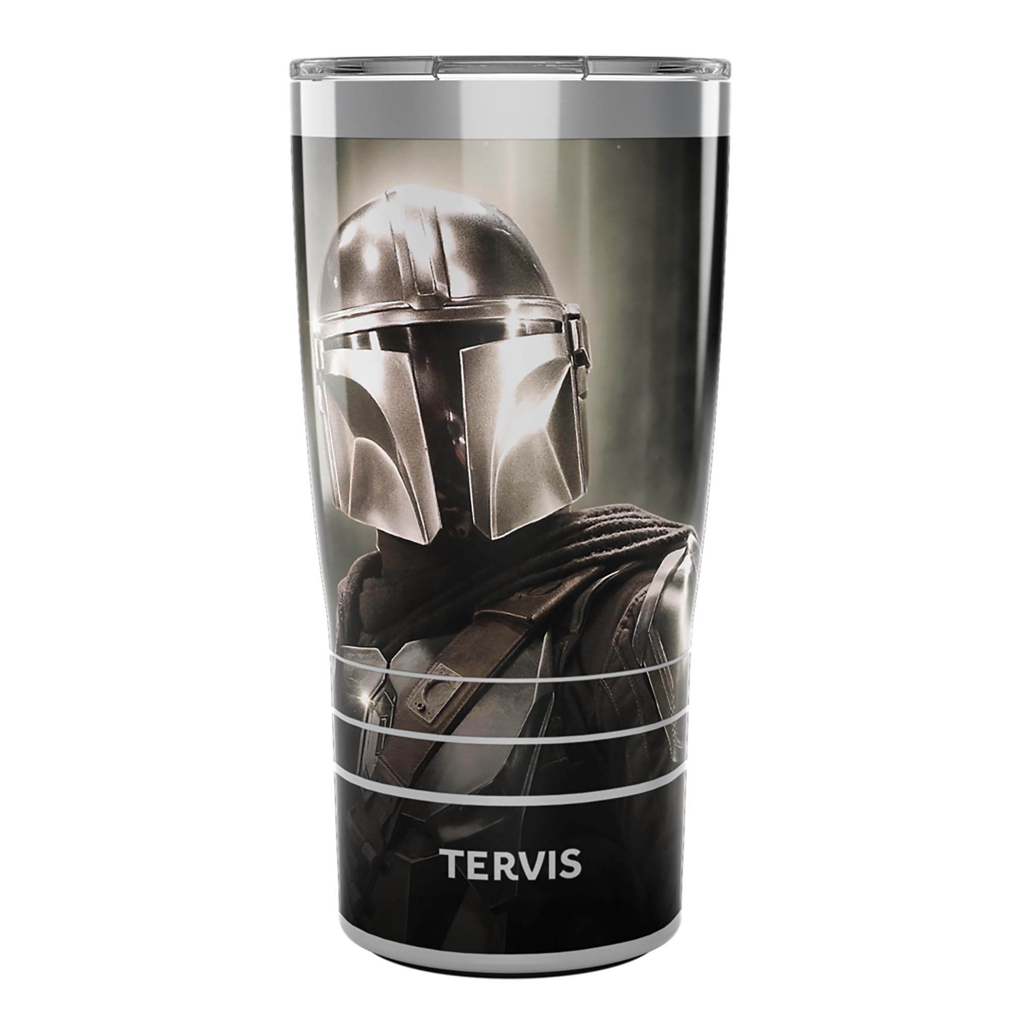 Tervis Traveler Star Wars - The Mandalorian Chrome Triple Walled Insulated Tumbler Travel Cup Keeps Drinks Cold & Hot, 20oz, Sta