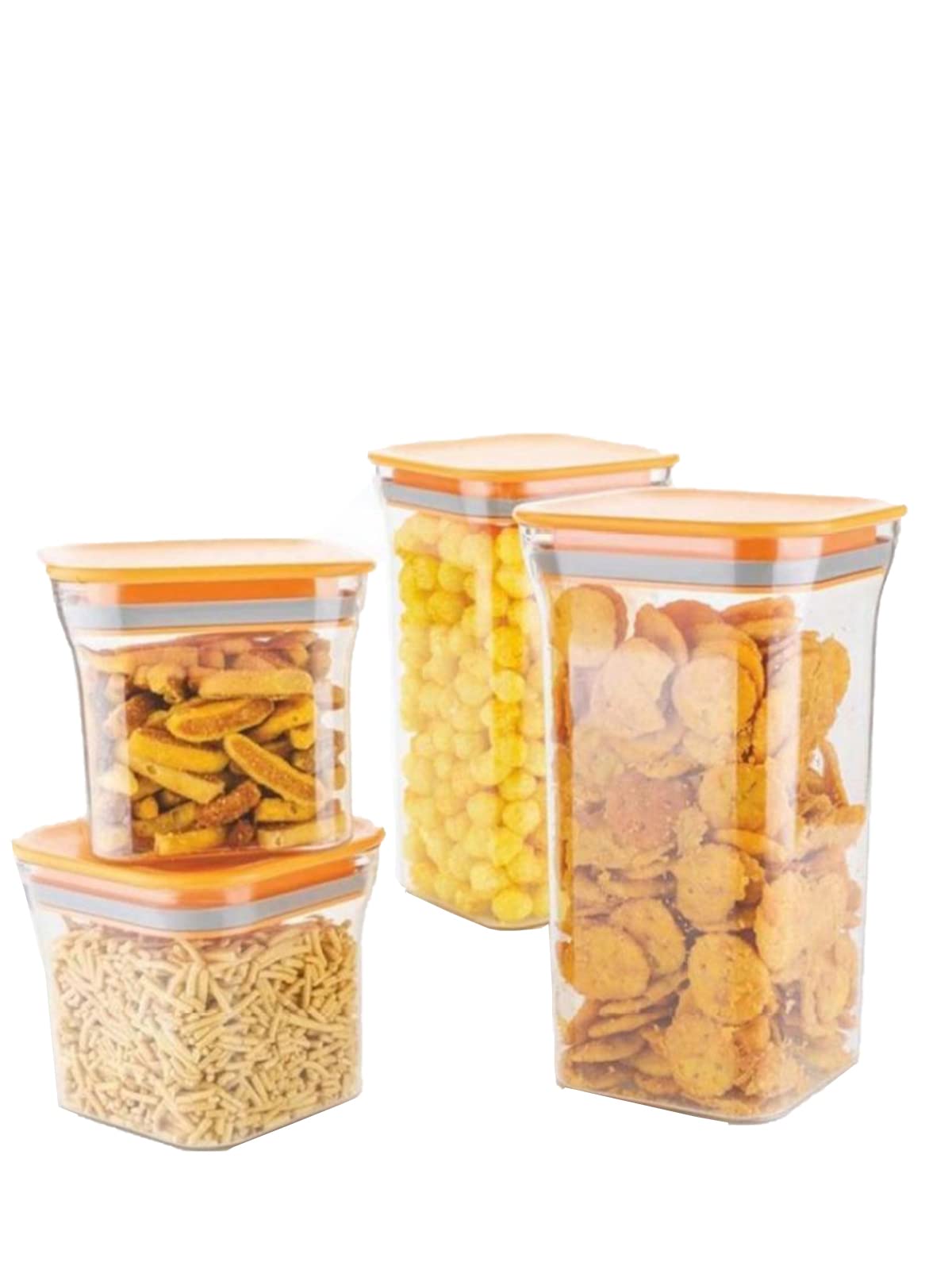 Hometales Multipurpose Pet Container 1100Mlx2, 550Mlx2, Orange (4U)