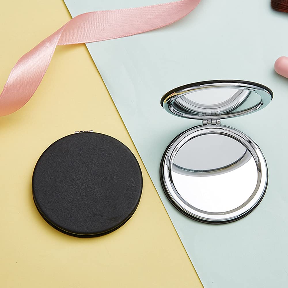 Zcooooool Makeup Mirror,Round Folding Mirror 8 Cm, Professional Double-Sided Make Up Mirror (One Side Enlarged,The Other Side No